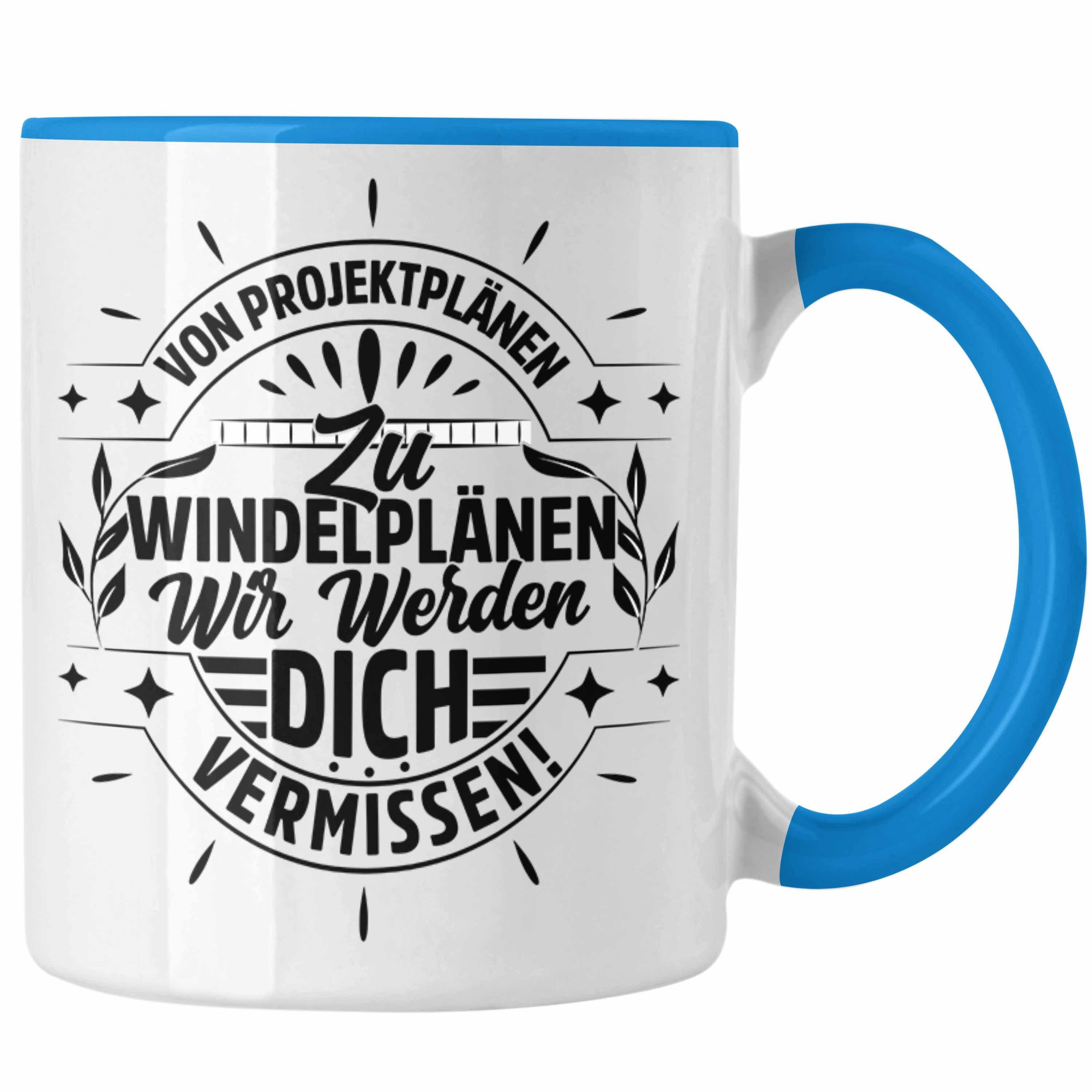Trendation Mutterschutz Geschenk Tasse Blau Kaffeetasse Mutterschutz Kollegi Abschied Tasse