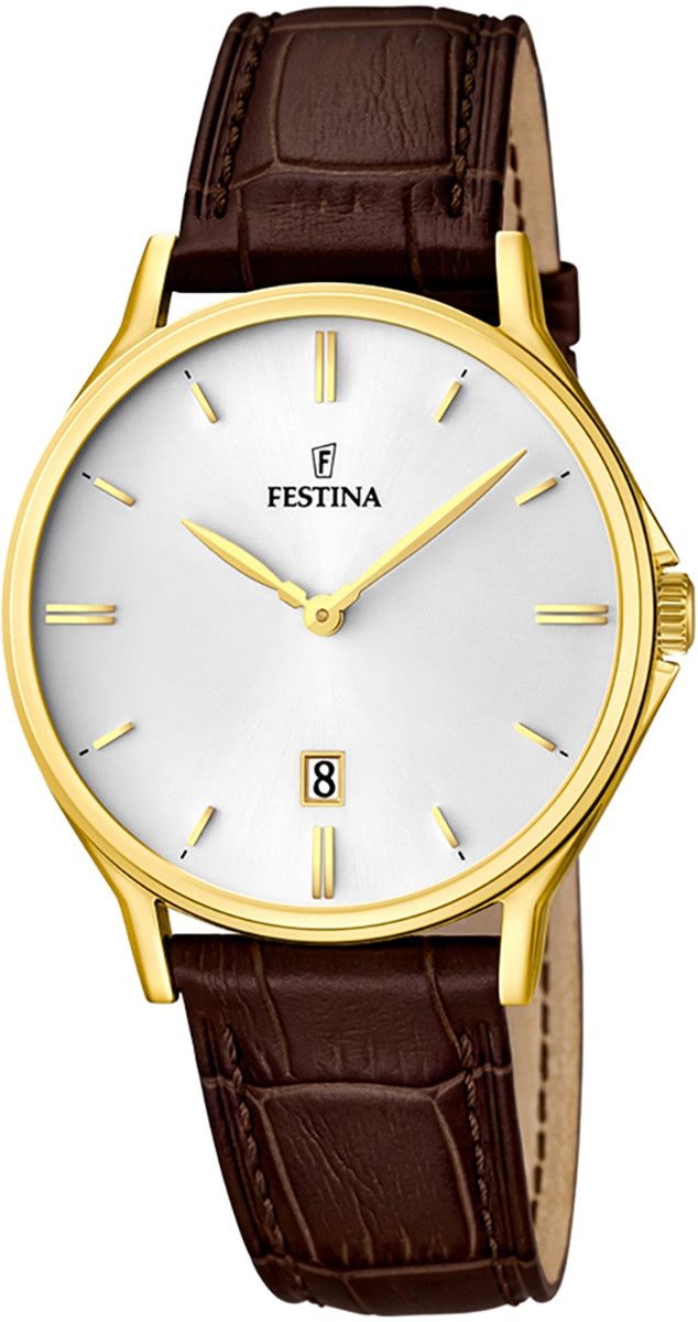 Quarzuhr Festina Herren Uhr F16747/1 Analog Leder