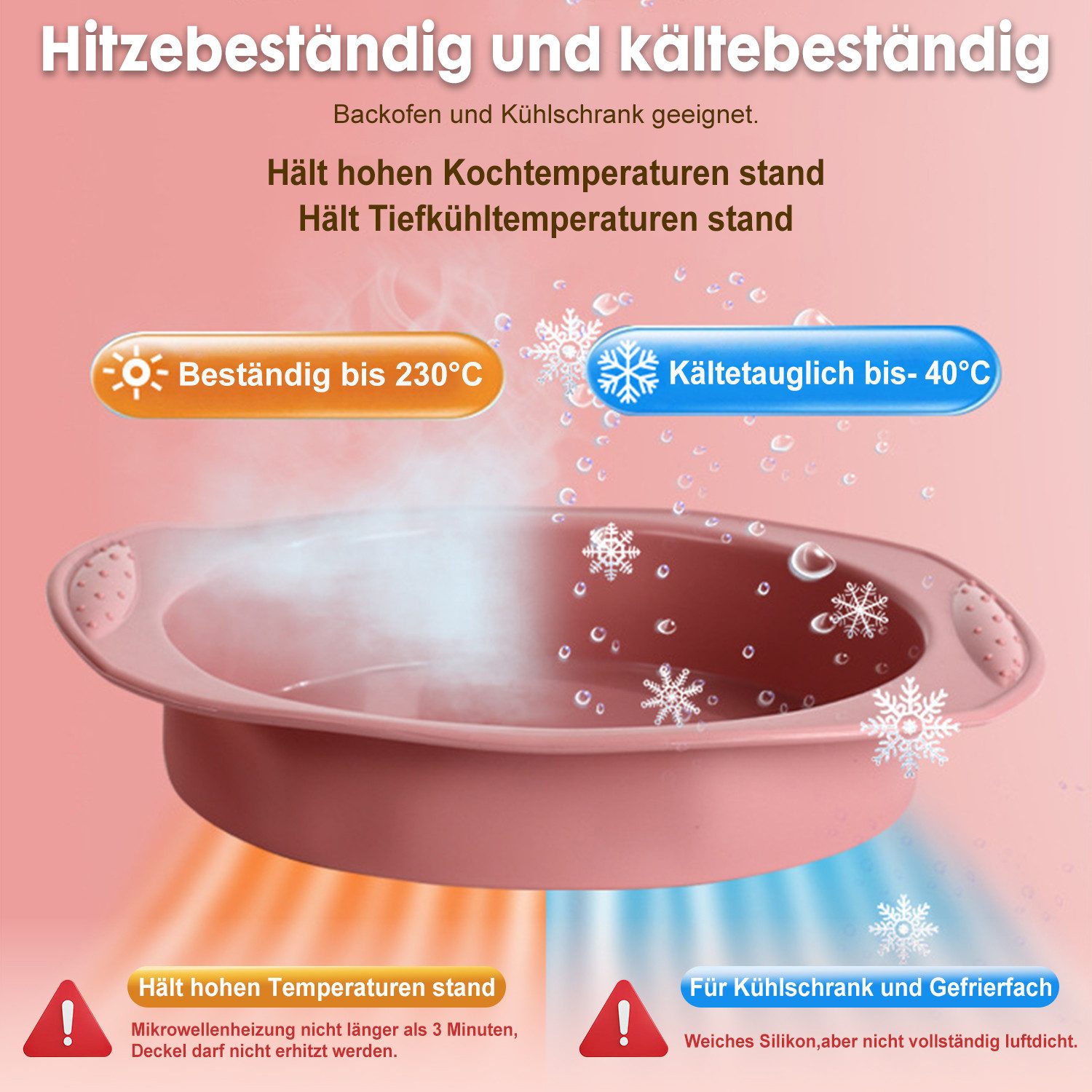 Refined Living Backform 7-tlg Antihaft Backformen Set Silikonform Backzubehör Kuchenform, (Brotbackform Muffinform Rund mit Teigschaber Backpinsel torten set),  – Bild 4 von 5