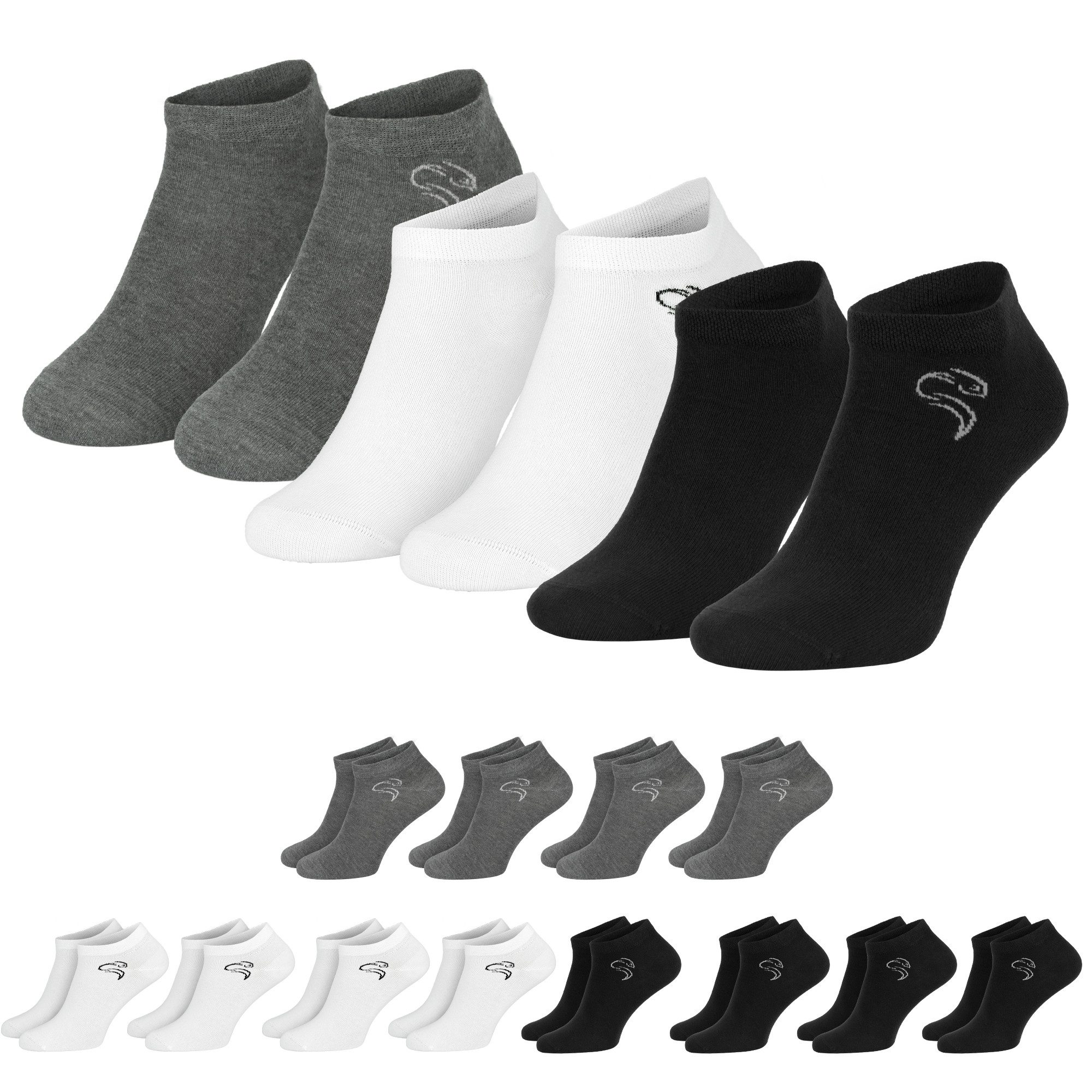 Sneakersocken 12 Paar Sneaker Socken Damen Herren Baumwolle Sport