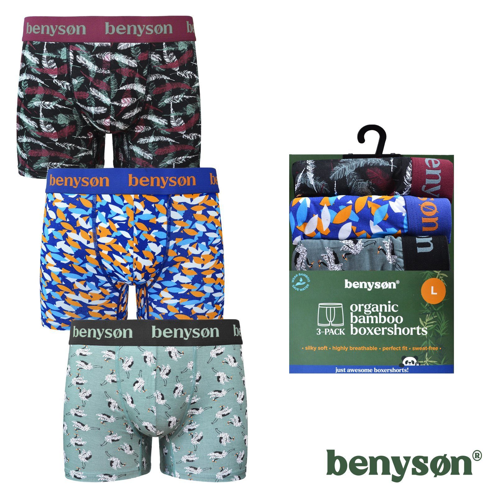 Markenwarenshop-Style Boxershorts BENYSØN 3er Pack Herren günstig online kaufen