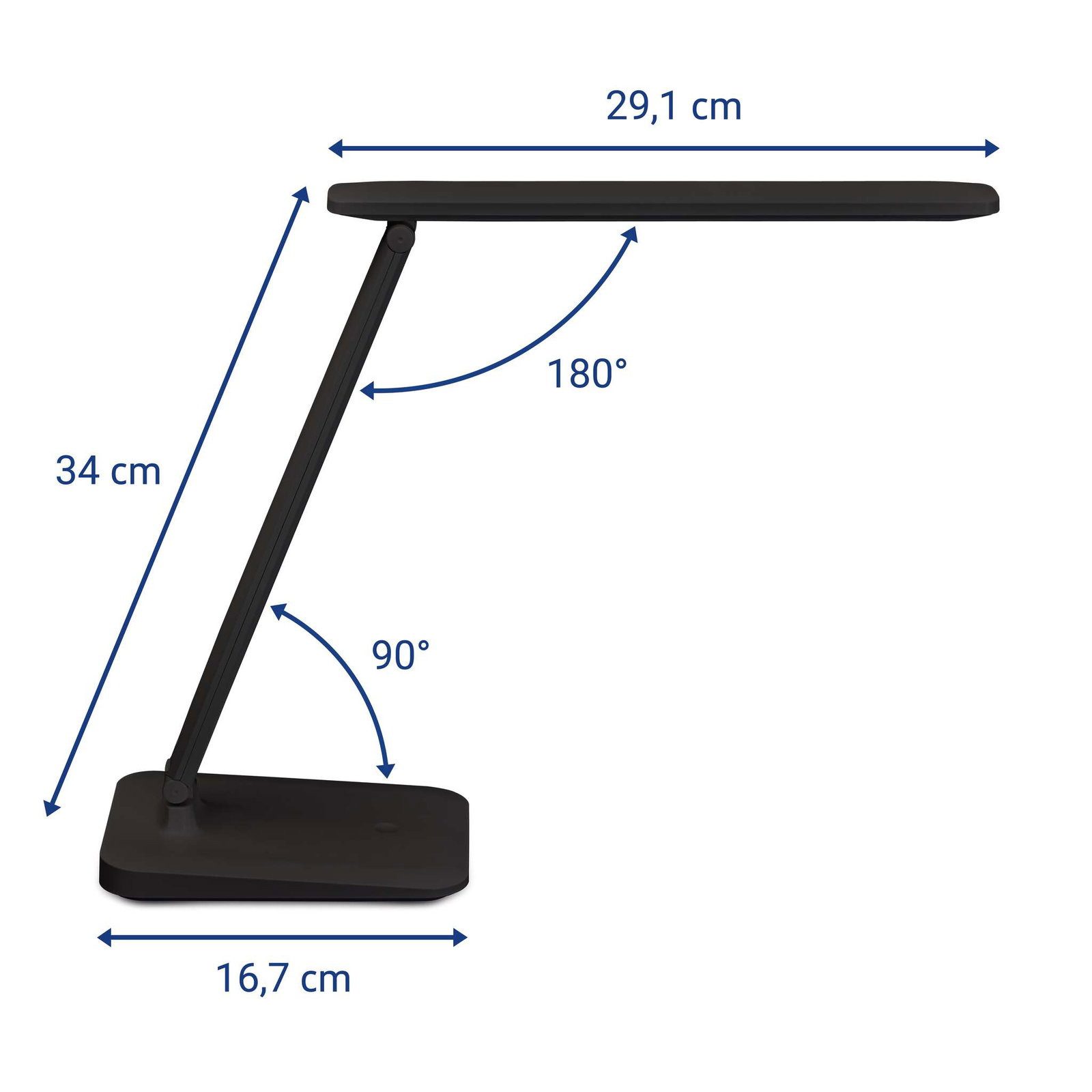MAUL USB-Tischleuchte MAUL Akku Leuchte MAULsally LED 3.000 - 6.500 K dimmbar Standfuß schwa