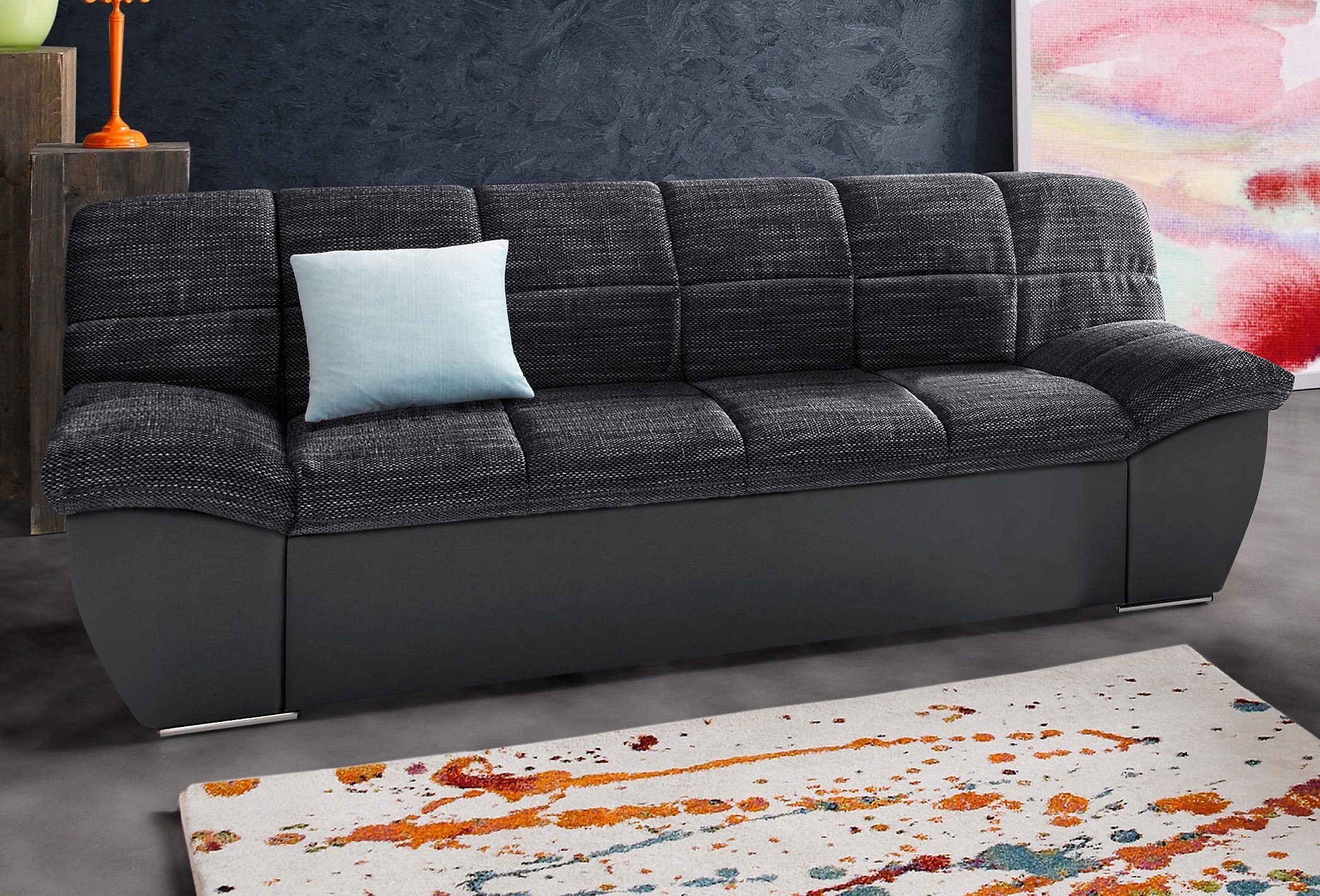 DOMO collection 2-Sitzer SPLASH Breite 211 cm, moderne Sitz- und Rückensteppung, komfortabel, flache Armlehnen zum Entspannen