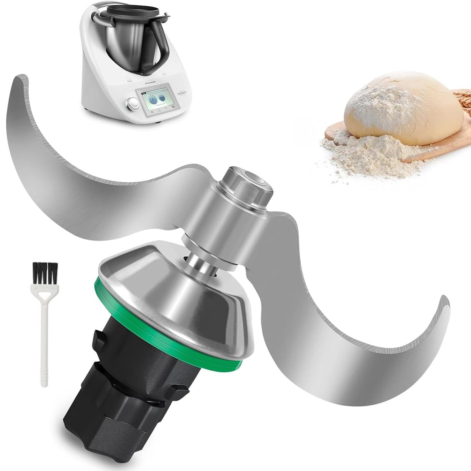 SURFOU Flügelmesser Teigmesser Ersatz für Thermomix TM5 TM6 TM7, Edelstahl Teigmischmesser, Kein Teigrückstand, leicht zu reinigen, für Vorwerk Küchenmaschinen