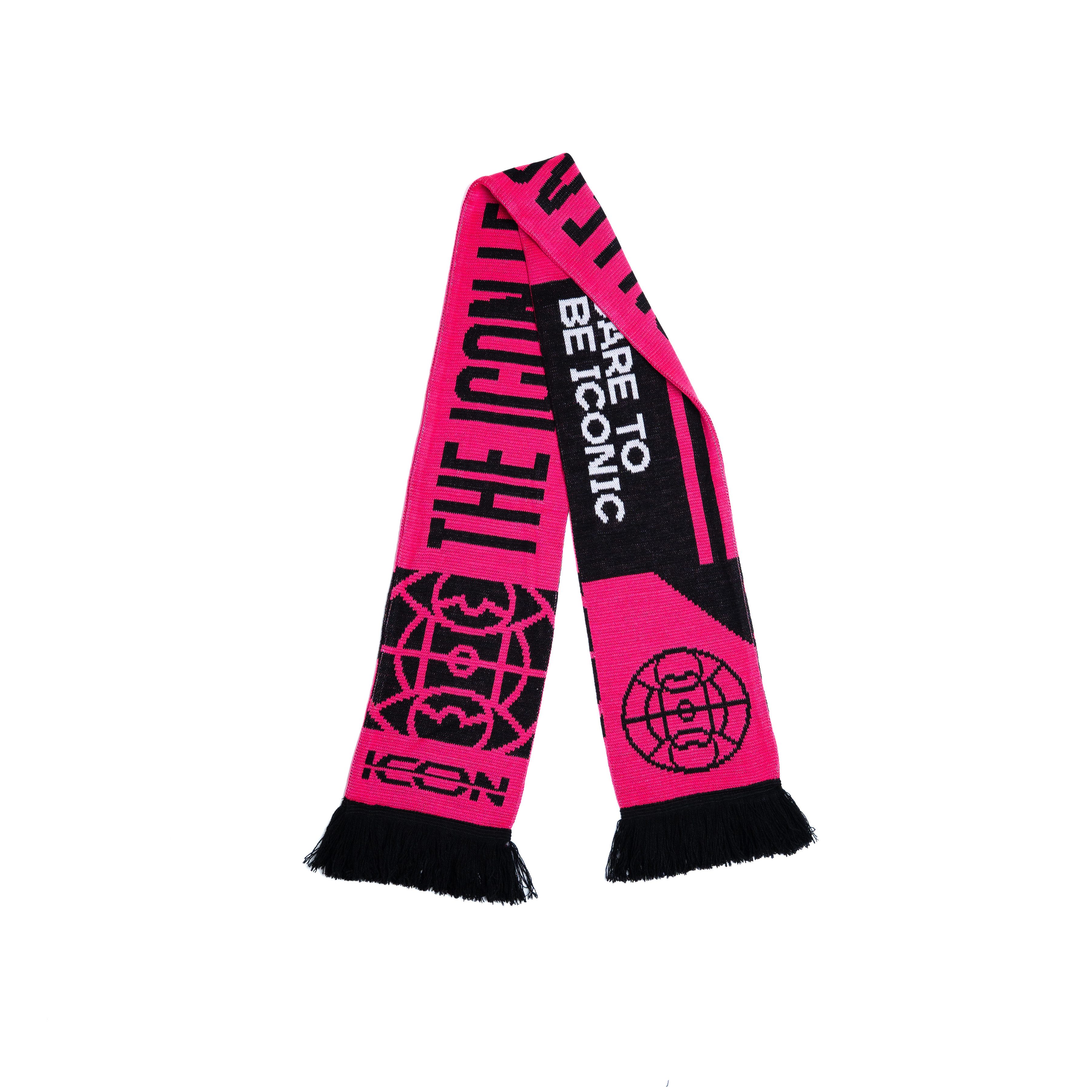THE ICON LEAGUE Schal & Halswärmer Fußball Schal für Herren & Damen One Size, Auffälliges Fan-Design in Pink oder Blau, warm & weich