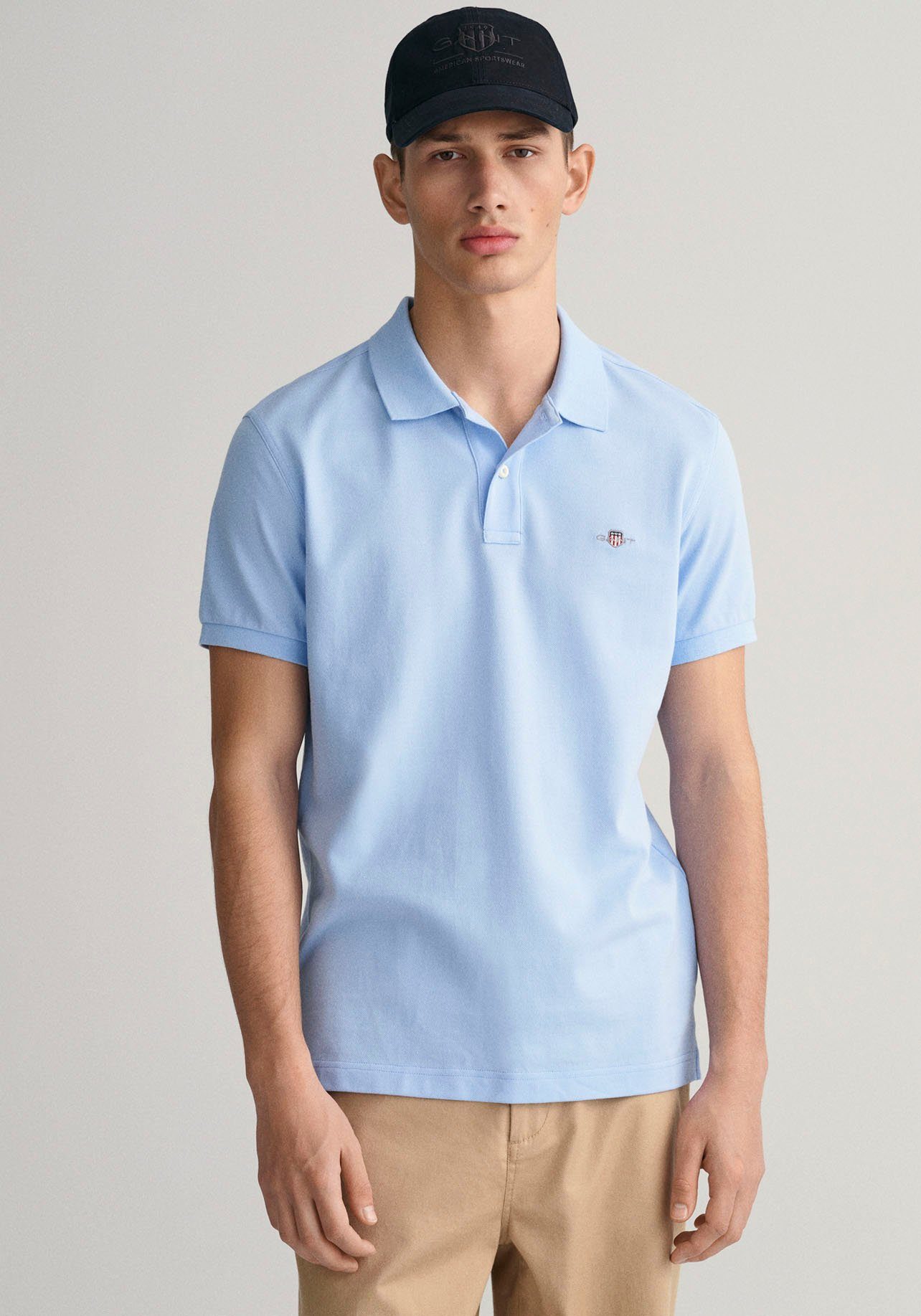 Gant Poloshirt SLIM ORIGINAL PIQUE SS RUGGER mit Logostickerei auf der Brust