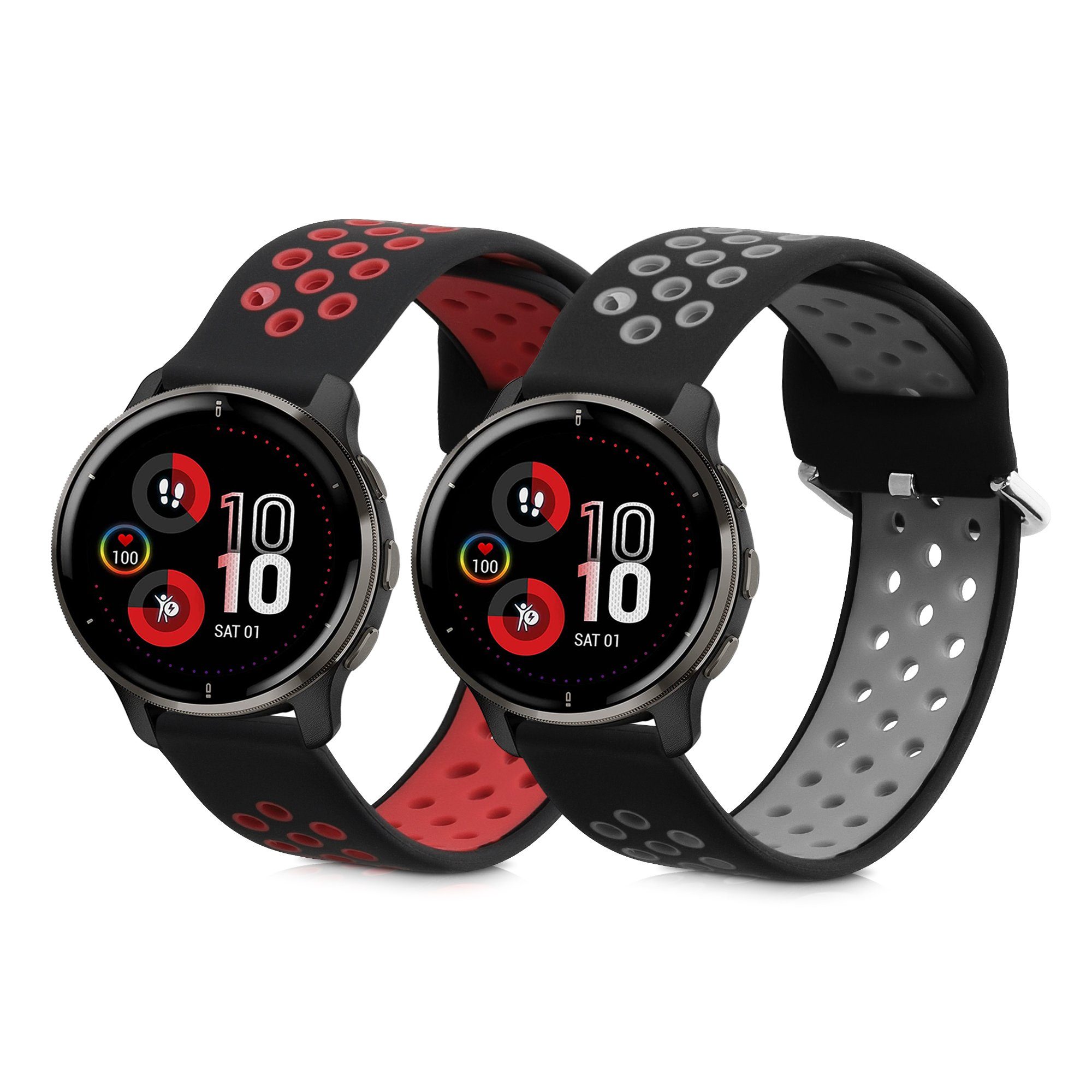 kwmobile Uhrenarmband 2x Sportarmband für Garmin Venu 2 Plus, Armband TPU  Silikon Set Fitnesstracker