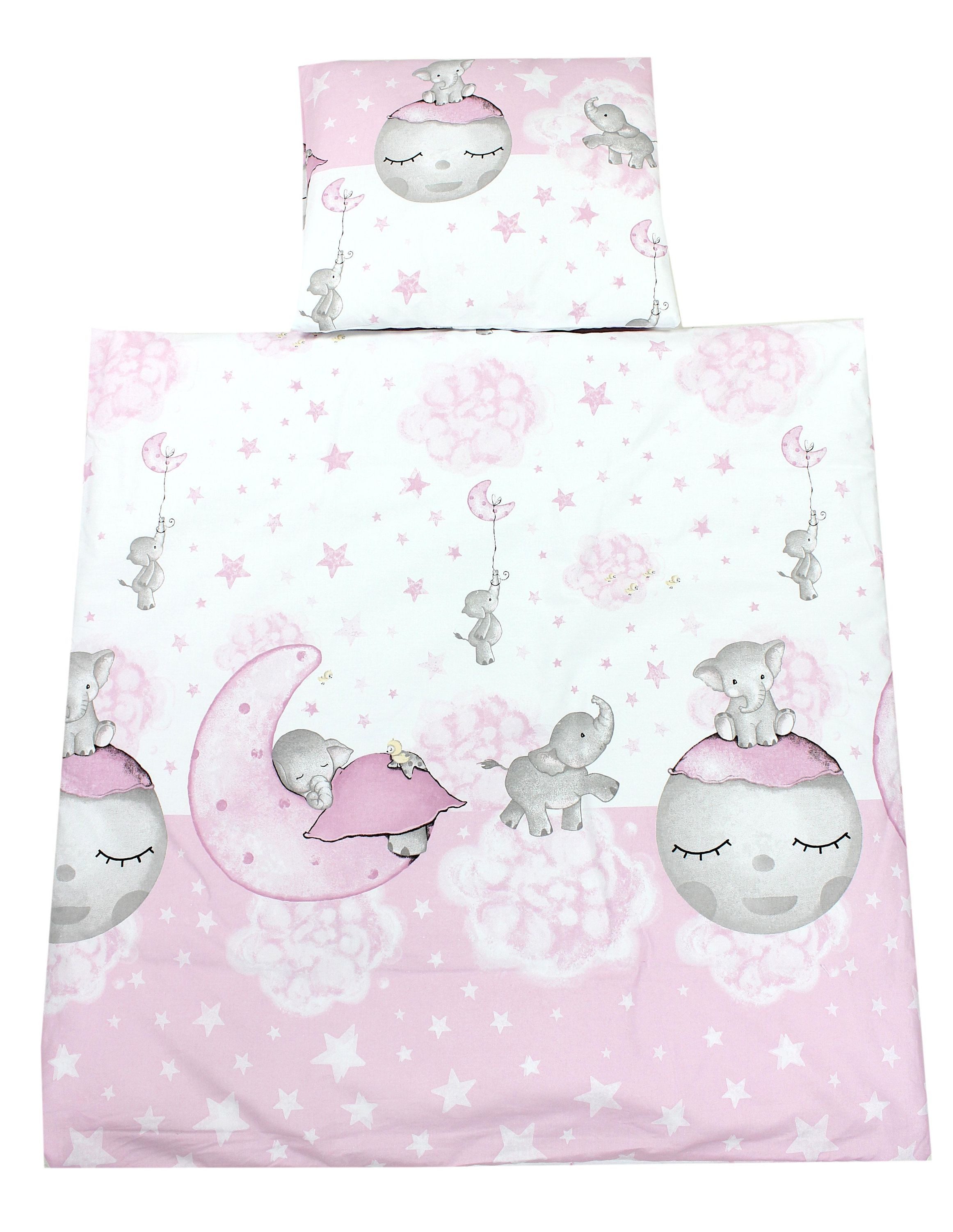 Babybettwäsche Baby Wiegenset 4-teilig Bettwäsche-Set: Bettdecke Bezug Kopfkissen