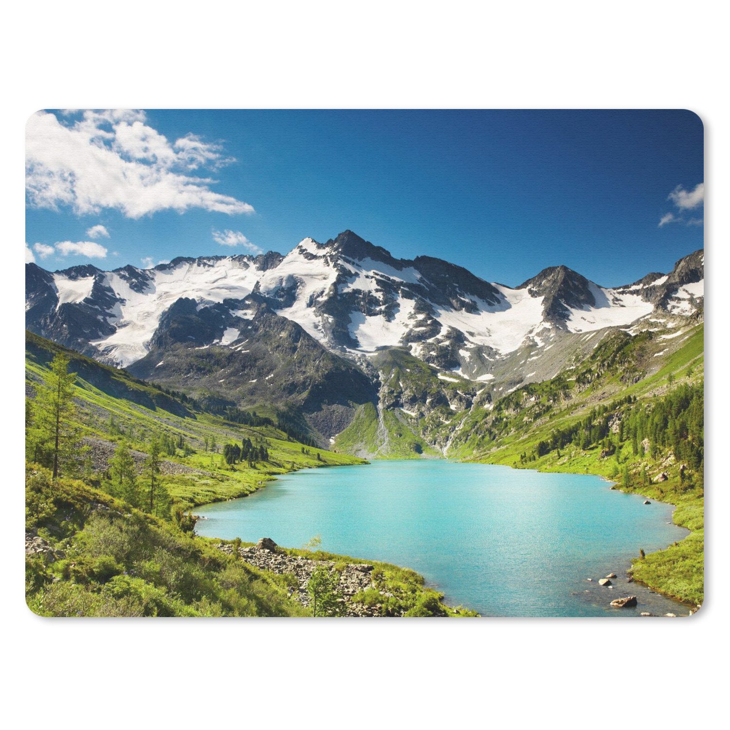 MuchoWow Mauspad Schnee - Berg - Wasser (1-St), Gaming, Mousepad Klein, Büro Zubehör, Mausunterlage, 23x19 cm