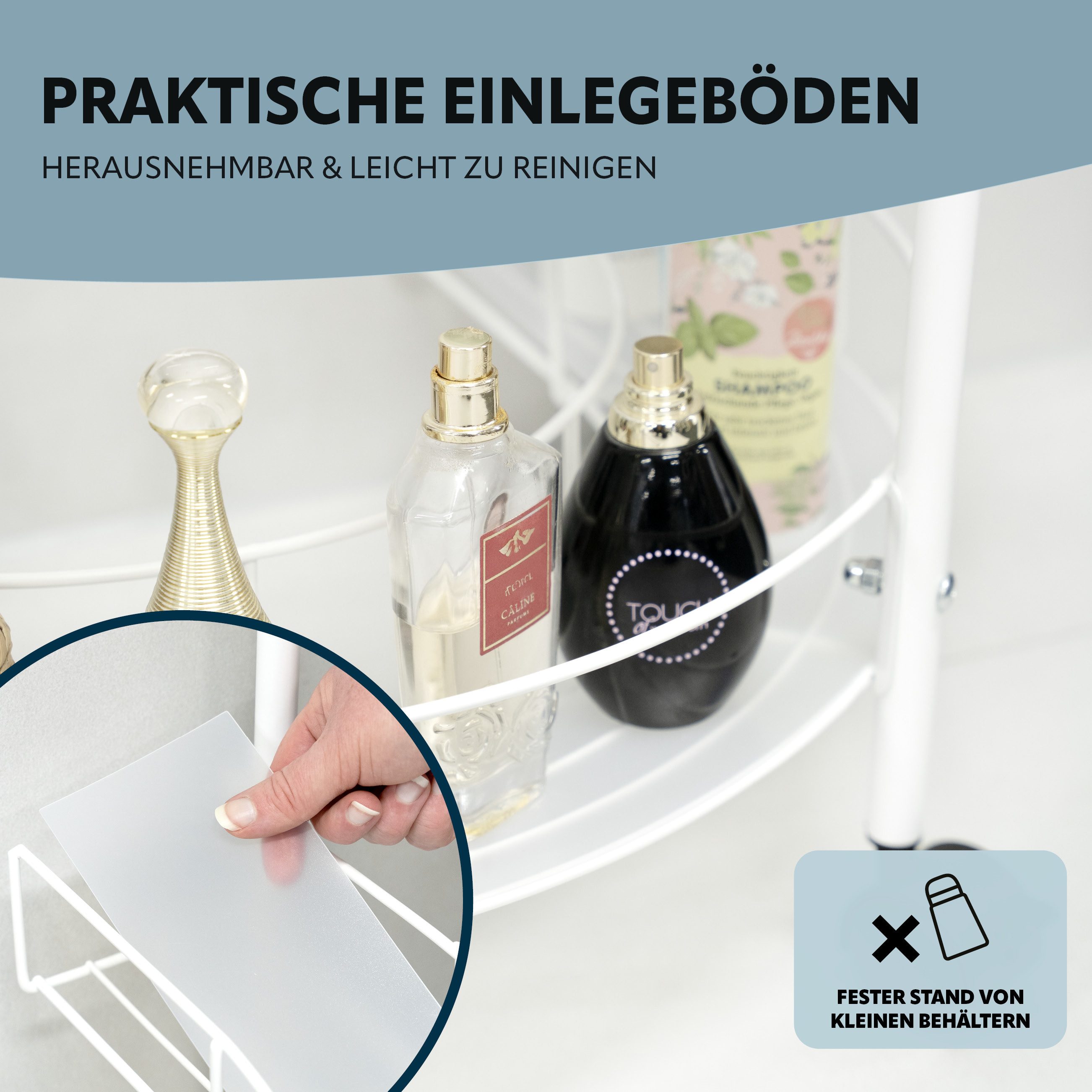 eluno Waschbeckenunterschrank aus Metall mit feststellbaren günstig online kaufen