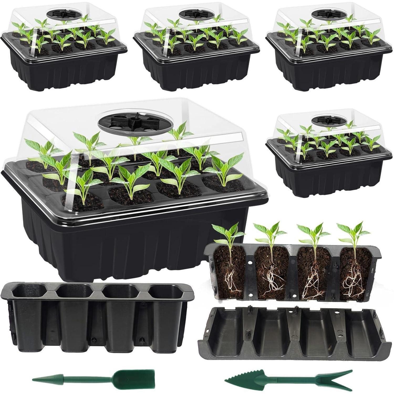 LuxusKollektion Gitterfolie Anzucht Gewächshaus Pflanzkasten 6 Stück Zimmergewächshaus 72 Zellen