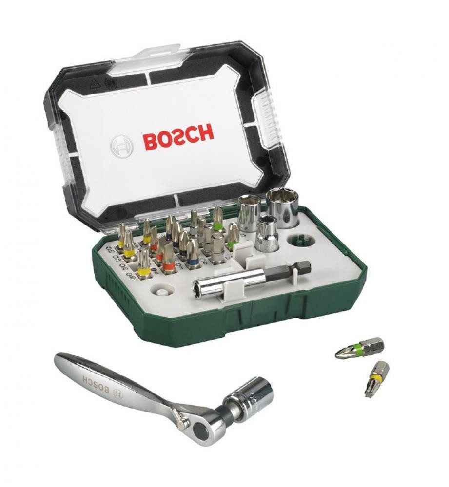 BOSCH Fahrradwerkzeugset Mini Schrauberbit-und Ratschen-Set BOSCH 26-tlg. 19 Bits