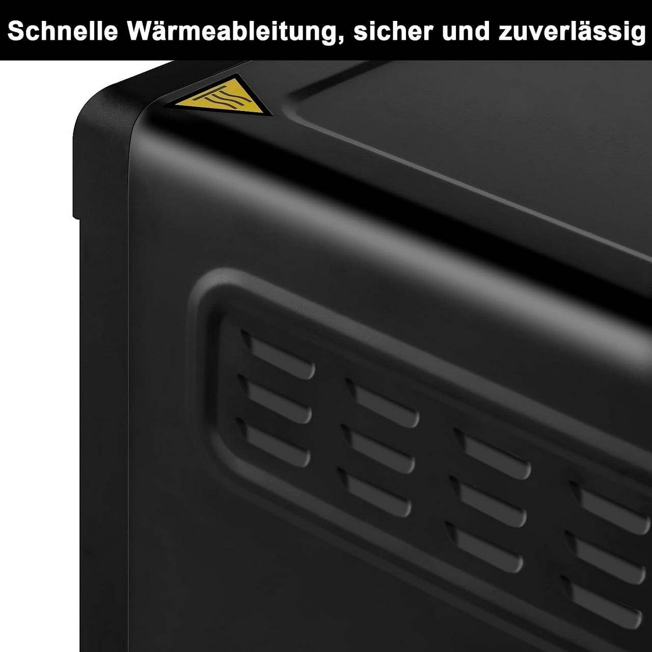 Woltu Min schwarz Mini Backofen Minibackofen, 21L,1280W,Timer 60