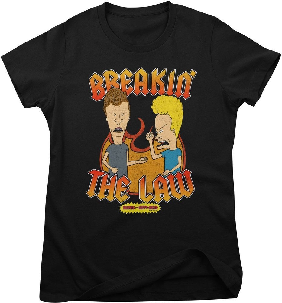 BEAVIS and BUTT-HEAD T-Shirt Beavis And Butt-Head Breakin' The Law Girly Tee