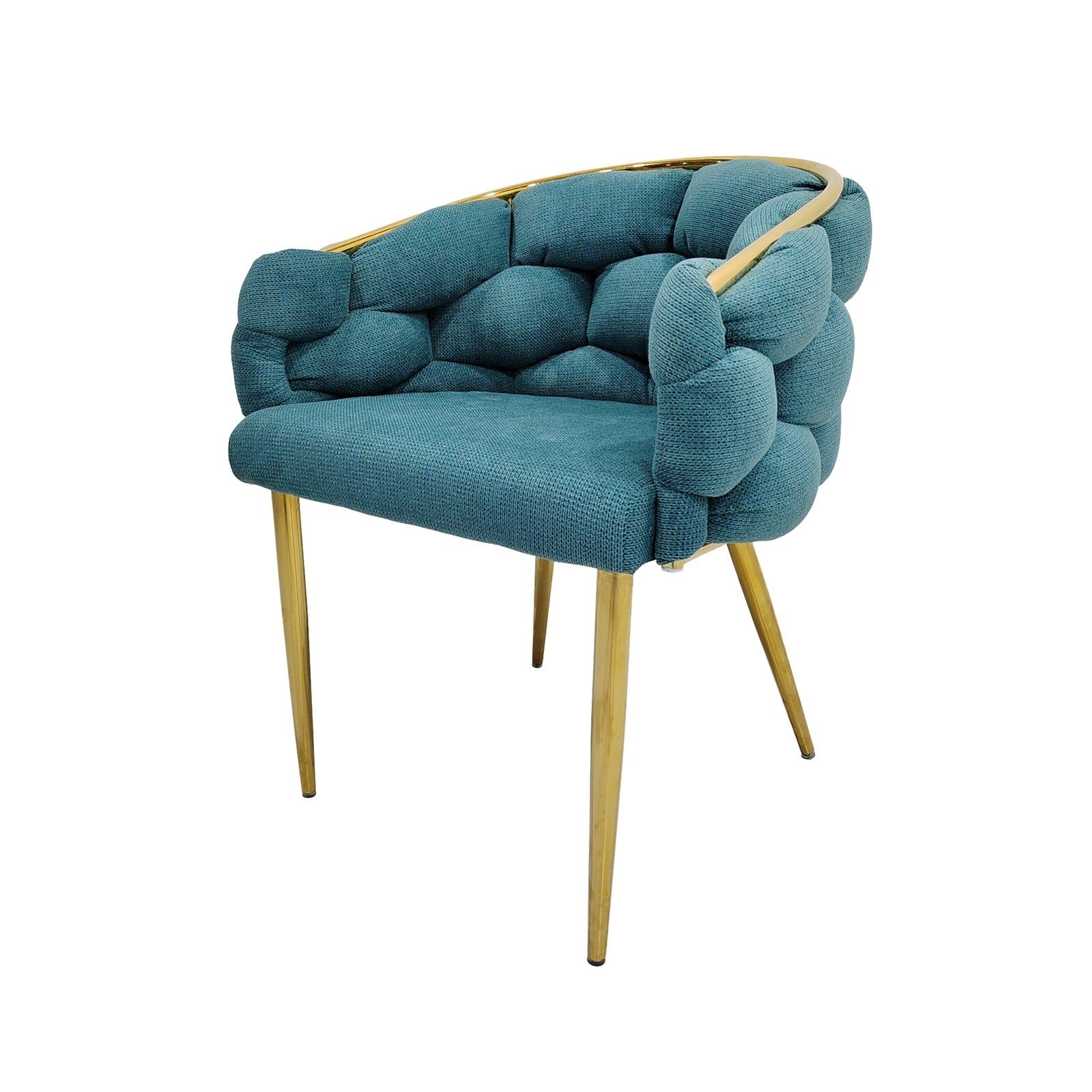 St), 1 Metallgestell Alsen goldenes Stuhl Design HTI-Living (Einzelstuhl, Petrol Gold Polsterstuhl Esszimmerstuhl