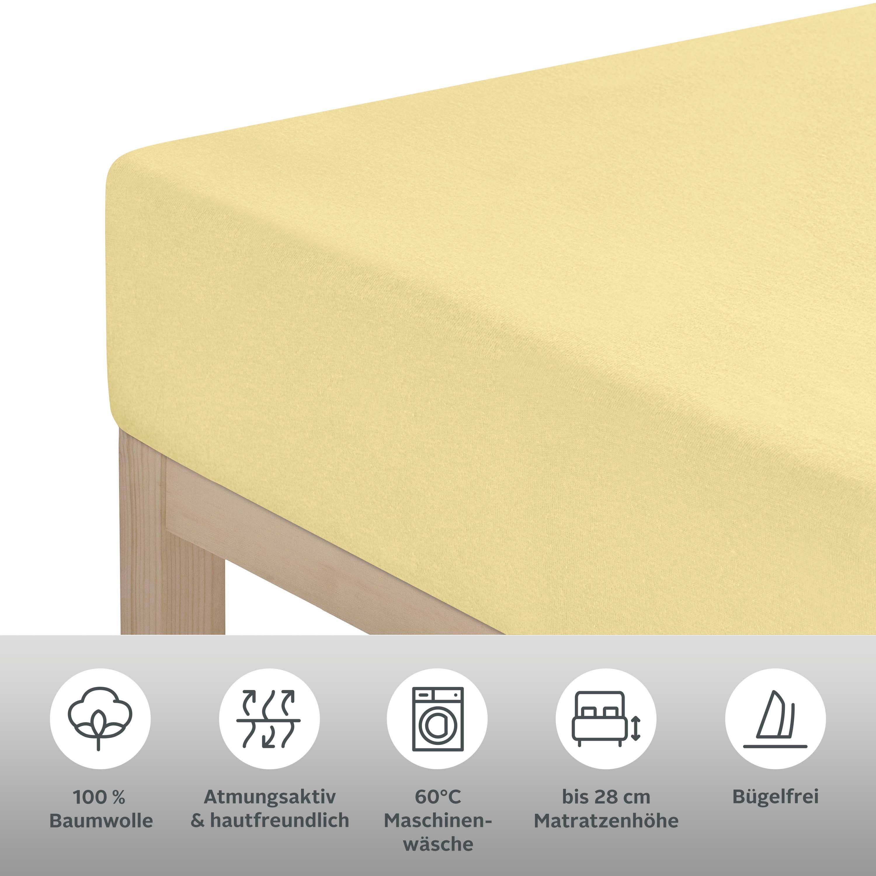 OTTO home Spannbettlaken BLACKBERRY 100% Baumwolle, Jersey, Gummizug: rundum, (1 Stück), für hohe Matratzen bis 28 cm, Bettlaken, Spannbetttuch, pflegeleicht