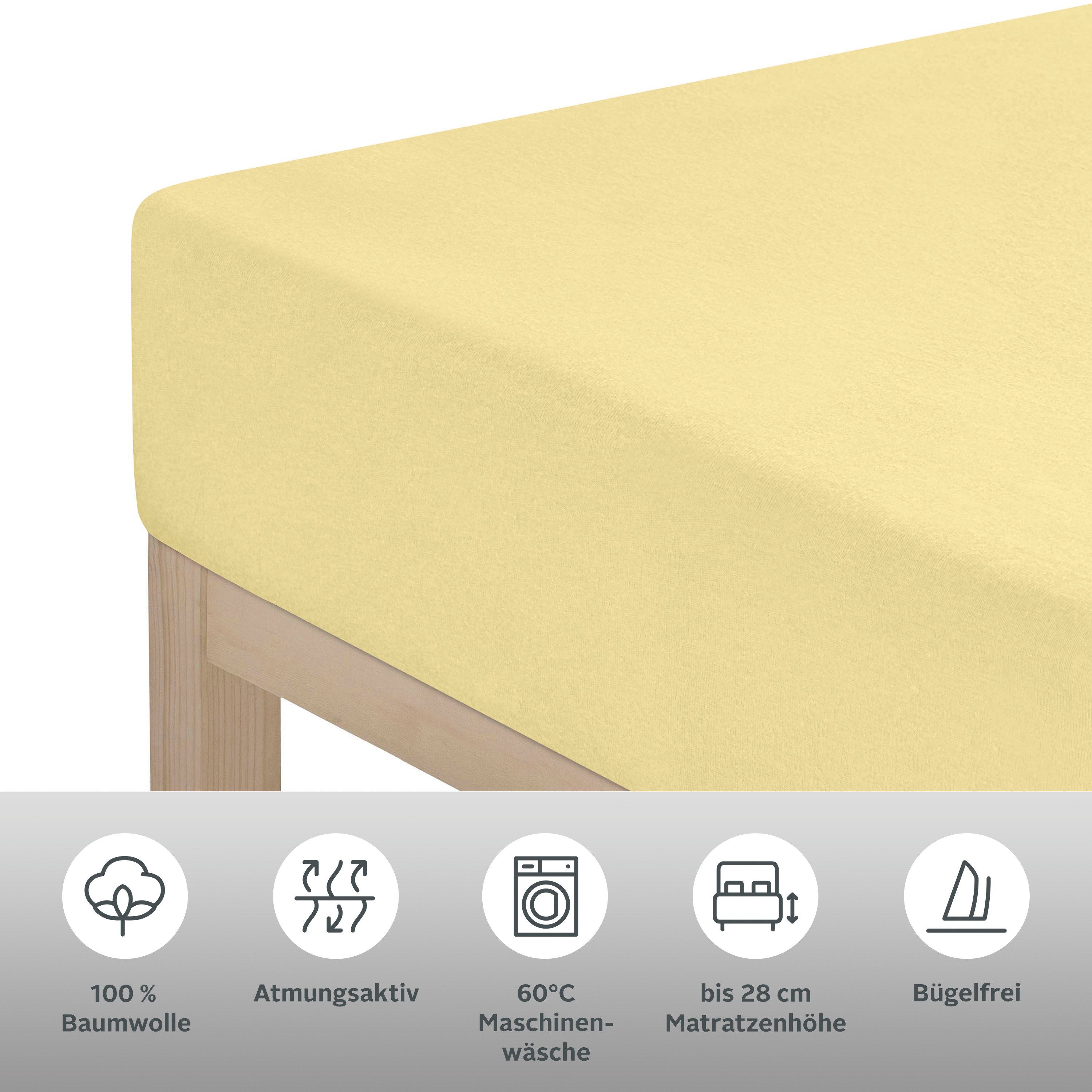 OTTO home Spannbettlaken BLACKBERRY in PREMIUM und BASIC Qualität, 100% Baumwolle, Jersey (110 g/m), Gummizug: rundum, (1 Stück), für hohe Matratzen bis 28 cm,  – Bild 4 von 5
