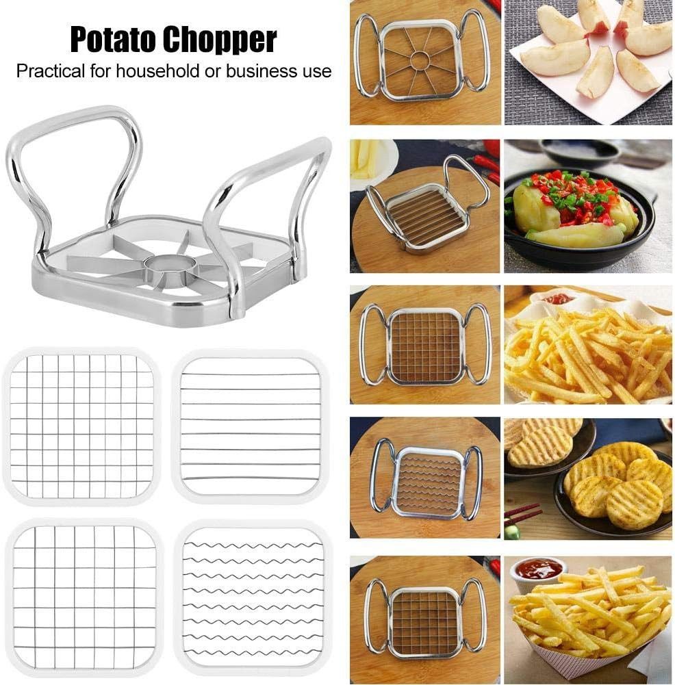 Gemüseschneider Kartoffelschneider Edelstahl 5 in 1 Pommesschneider Gemüse