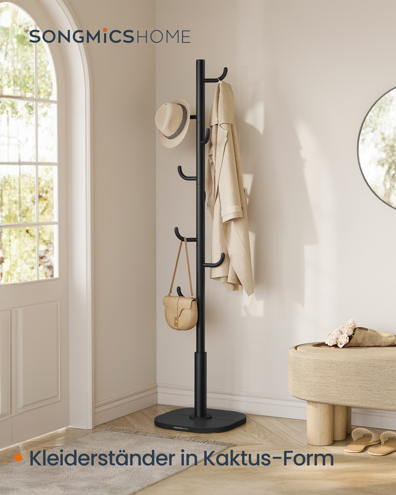 SONGMICS HOME Garderobenständer, Garderobe in Kaktus-Form, Kleiderständer, günstig online kaufen