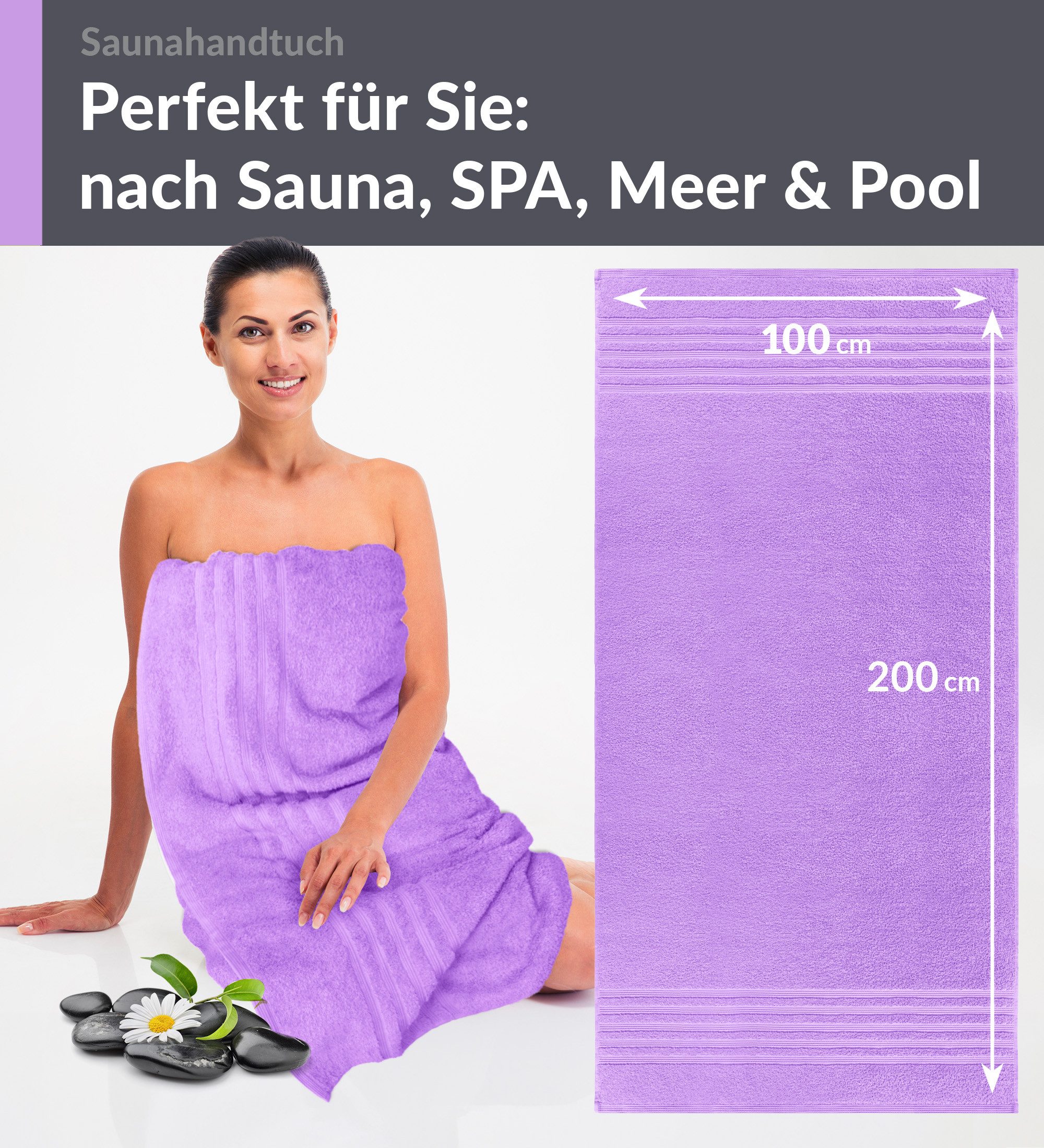 Lashuma Saunatuch XXL Handtuch London, Frottee (1-St), Badetuch Damen & Badehandtuch Herren 100x200 cm - Saunahandtuch 80x220 – Bild 5 von 5