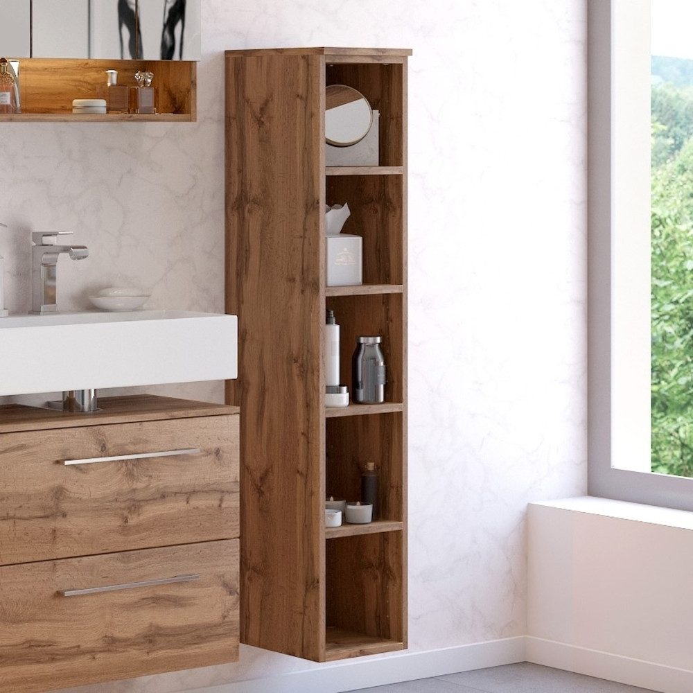 Basera® Regal Emina 25 cm breit, Wotaneiche, Badezimmermöbel