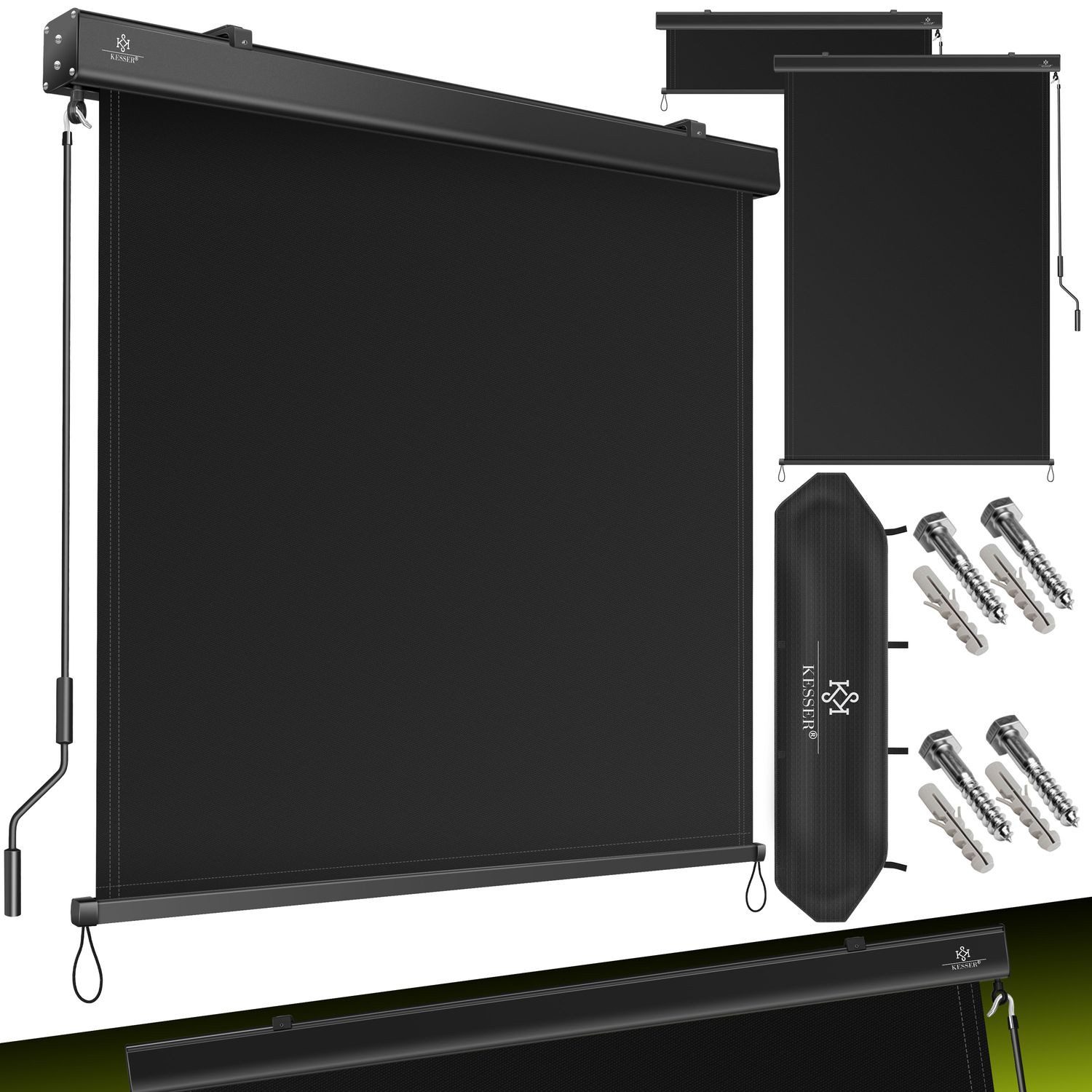 KESSER Senkrechtmarkise Senkrechtmarkise Außenrollo Handkurbelmechanismus B günstig online kaufen