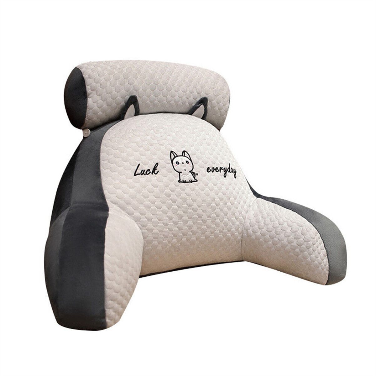 yozhiqu Sitzkissen Lesekissen für die Rückenlehne des Bettes, Lendenwirbelstützarm, Bietet Unterstützung für den unteren Rücken und die Lendenwirbelsäule