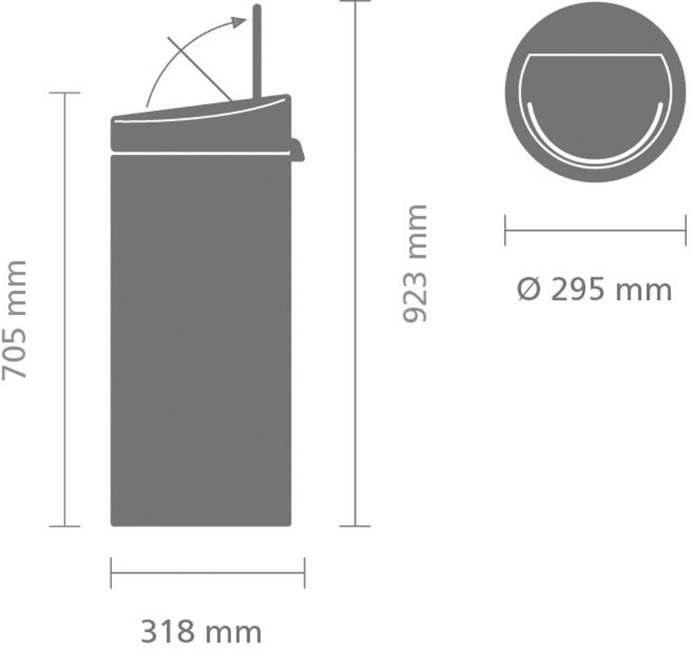 Brabantia Mülleimer Touch Bin New, 30L, Soft-Touch-Öffnungssystem