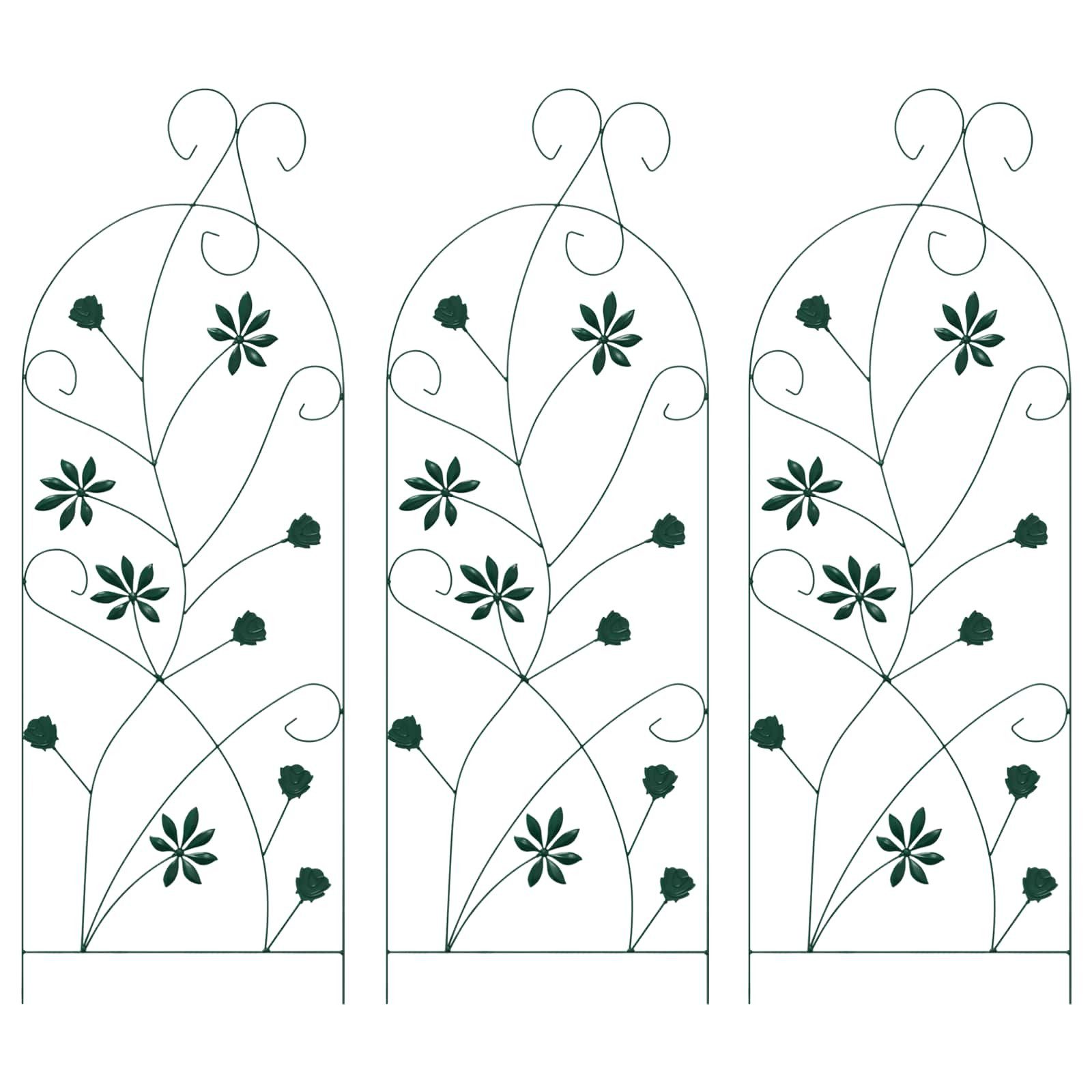 vidaXL Rankgitter 112 x 39,5 cm Rankhilfe Rankgitter Gartenzaun Spalier 3 pcs Grün 112x4