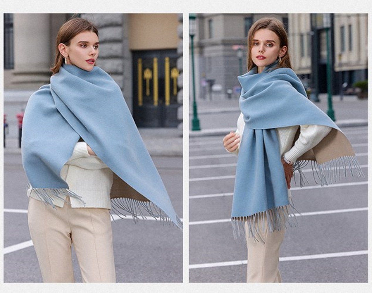 verschiedenen Farben blue02 Schal für Frauen Stil, Qualität,Neuer XDeer Halstuch Schal,kuschelweich,Winter Modeschal Poncho Damen Geschenk Damen in