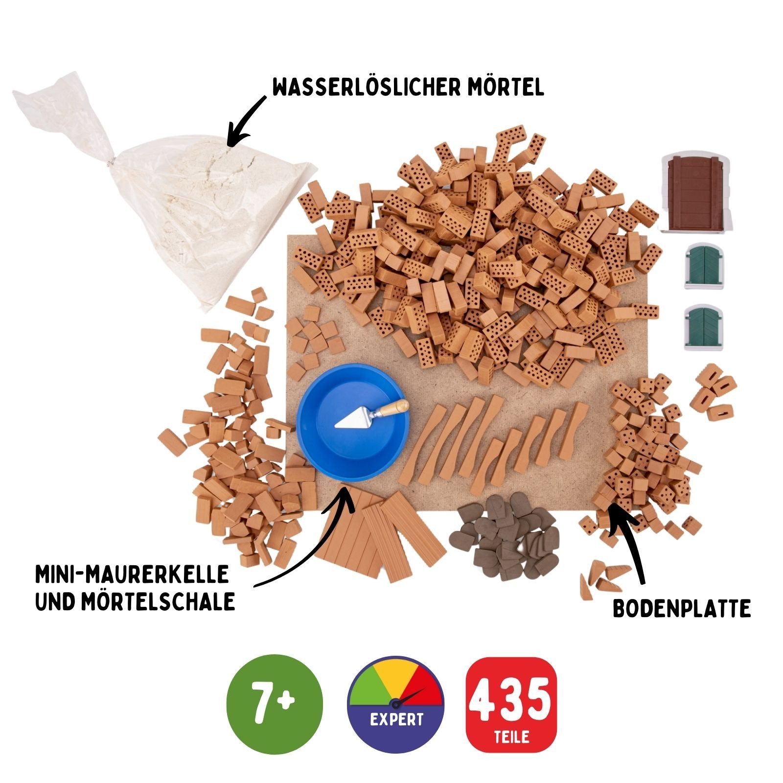 teifoc Ritterburg Steinbaukasten, (Made in Germany, 435 St., Kreativspielzeug), Montessori Lernspielzeug