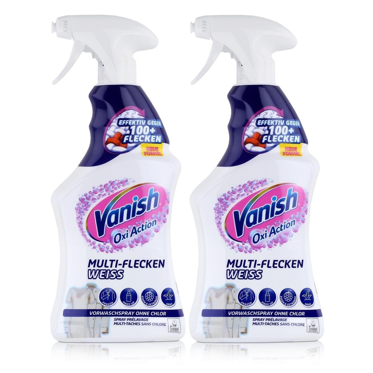 VANISH Vanish Oxi Action Multi-Flecken Weiss 750ml ohne Chlor (2er Pack) Spezialwaschmittel