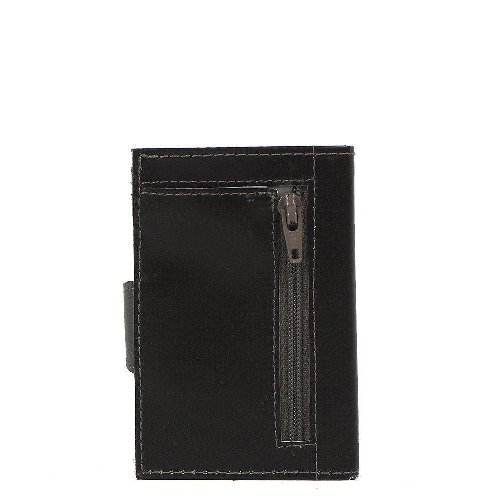 7clouds Mini Geldbörse noonyu black aus tarpaulin, Upcycling Tarpaulin Kreditkartenbörse single
