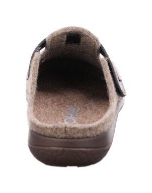 Rohde Bari Pantoffel Hausschuh, Clog mit Klettverschluss-Riemchen