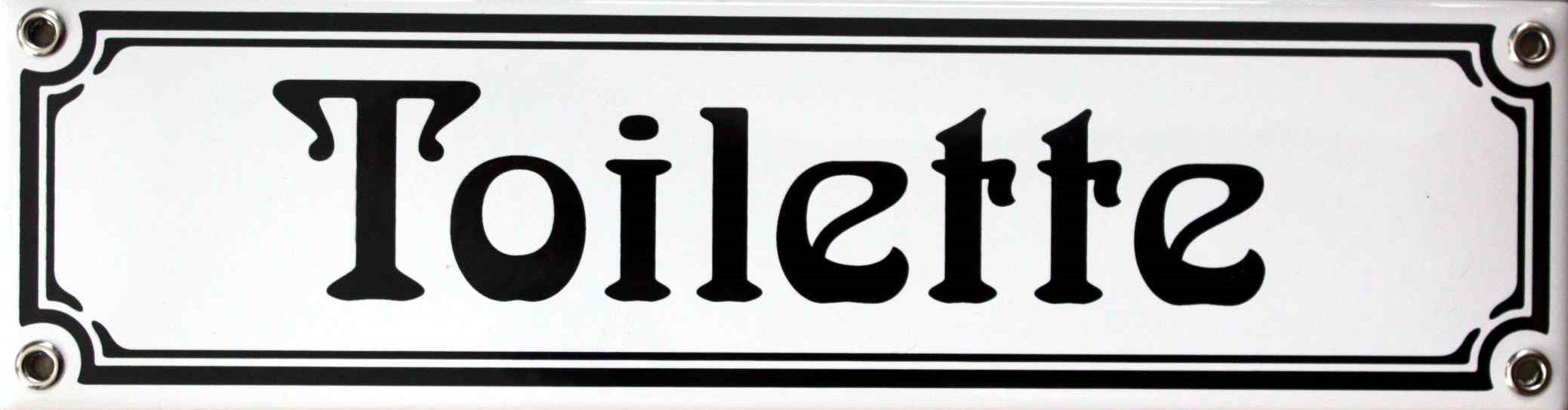 Elina Email Schilder Hinweisschild "Toilette", (Emaille/Email)