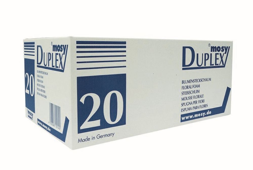 mosy Bastelfilz Duplex Steckmasse-Ziegel, 20 Stück, Blumengestecke nass + trocken, Steckschaum, Steckmoos, Steckschwamm, Trockengestecke, Nass-Gestecke