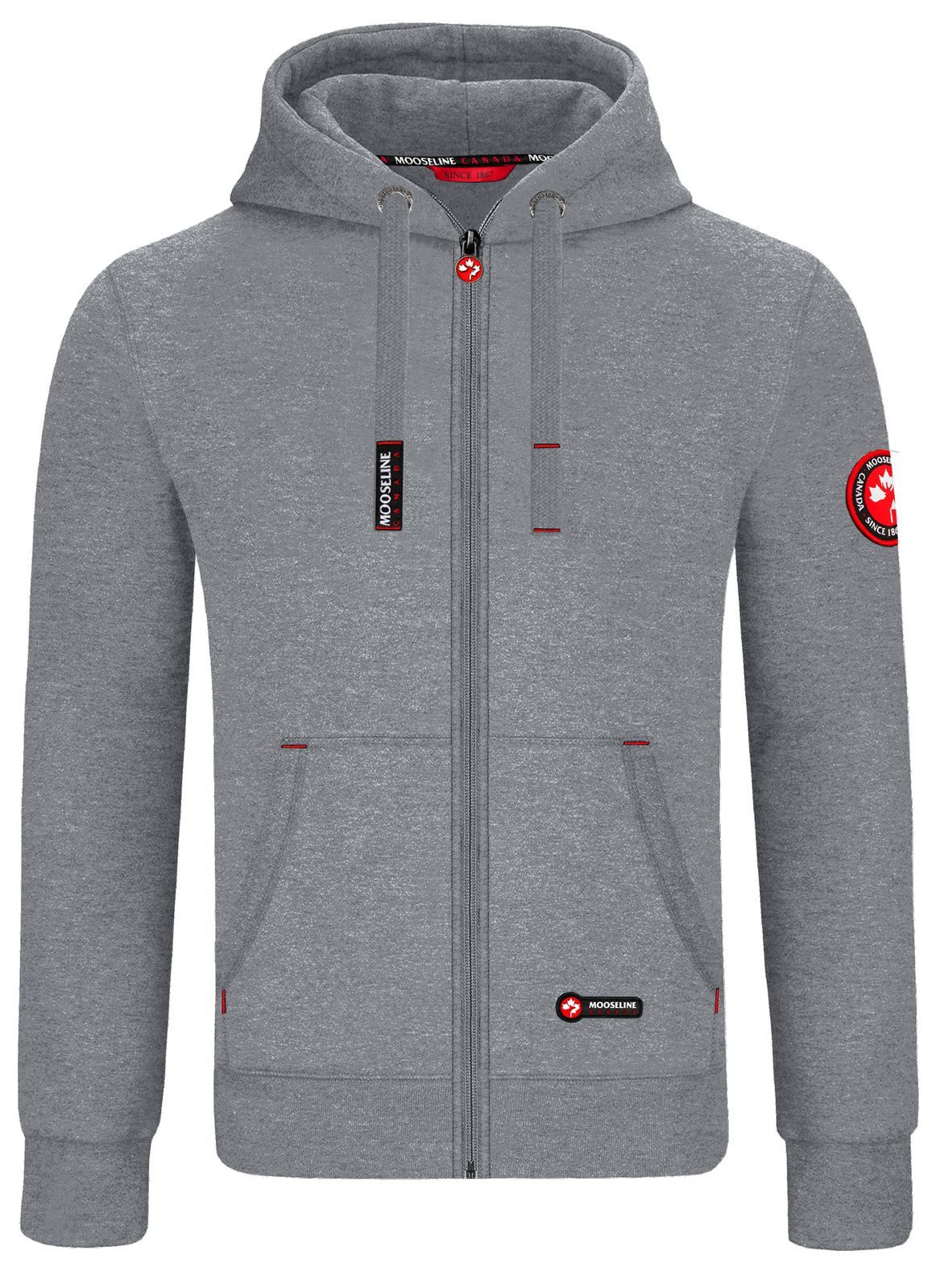 MOOSELINE Sweatjacke Herren Hellgrau - rotes günstig online kaufen