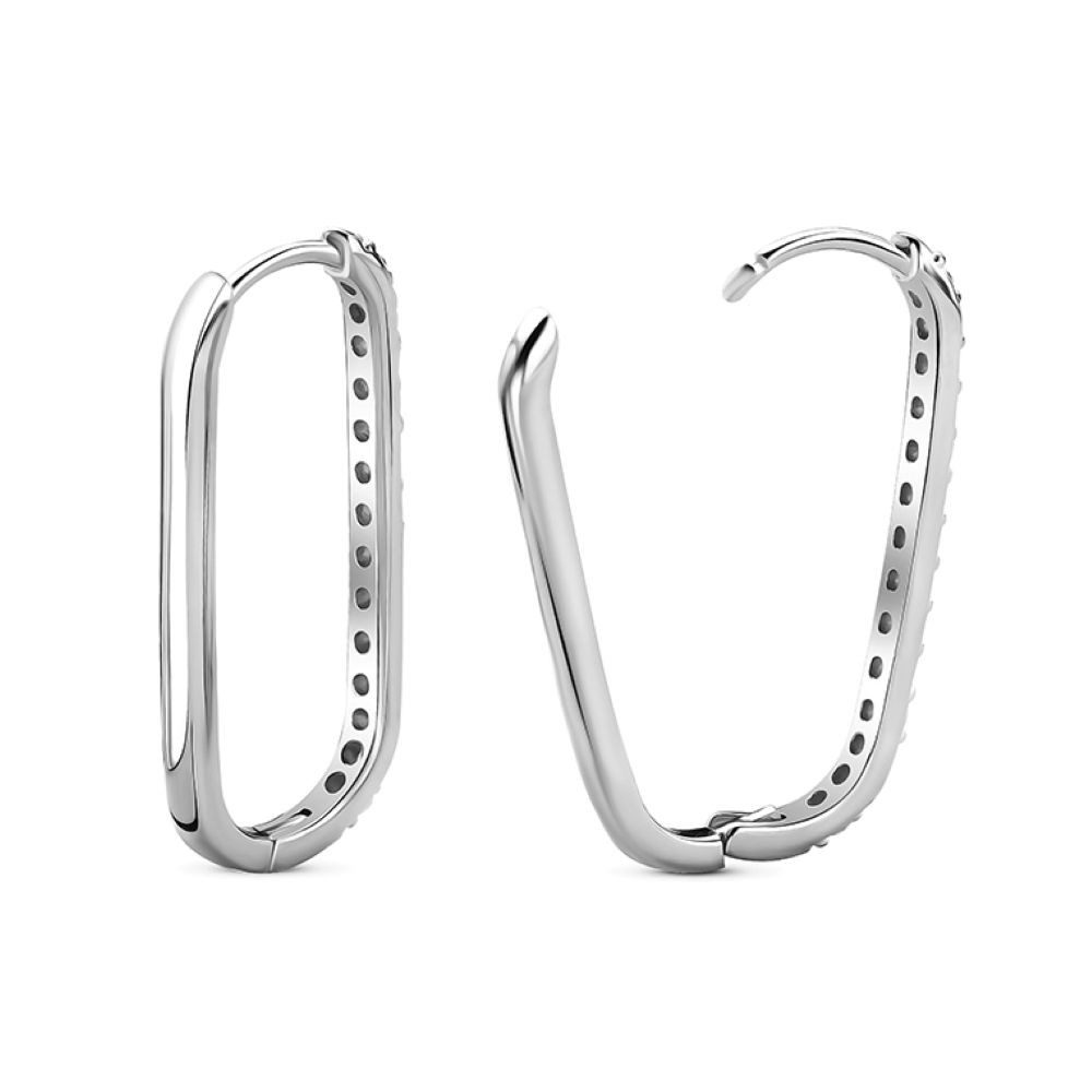 Miore Klappcreolen MSAE295E - 925 Sterling Silber - Ohrringe mit Zirkonia Steinen 0,84 Kt, mit 28 Steinen für Damen