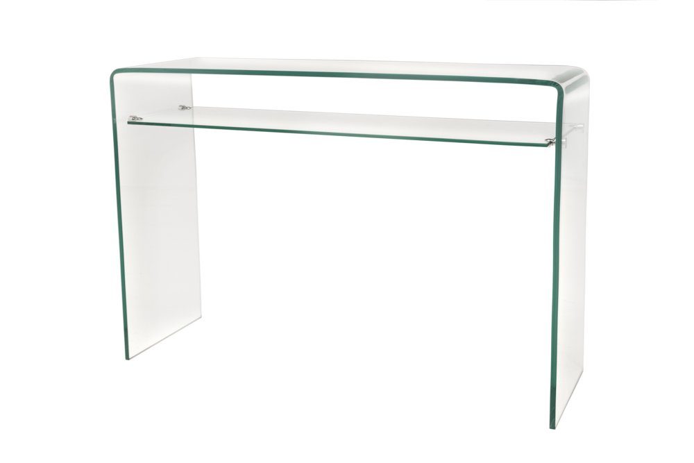 riess-ambiente Konsolentisch FANTOME 100cm transparent (Einzelartikel, 1-St), Wohnzimmer · Glas · eckig · mit Ablage · Modern Design