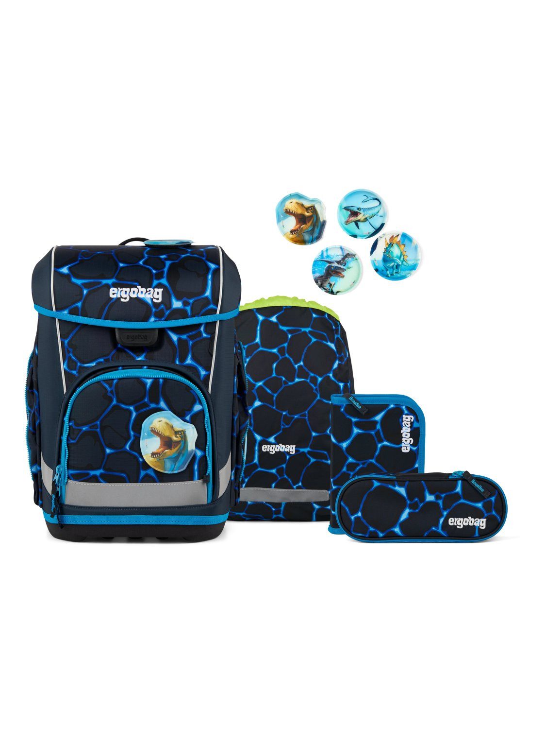 ergobag Schulranzen cubo light Set (5-tlg., 5-teiliges Set), wiegt nur 860g