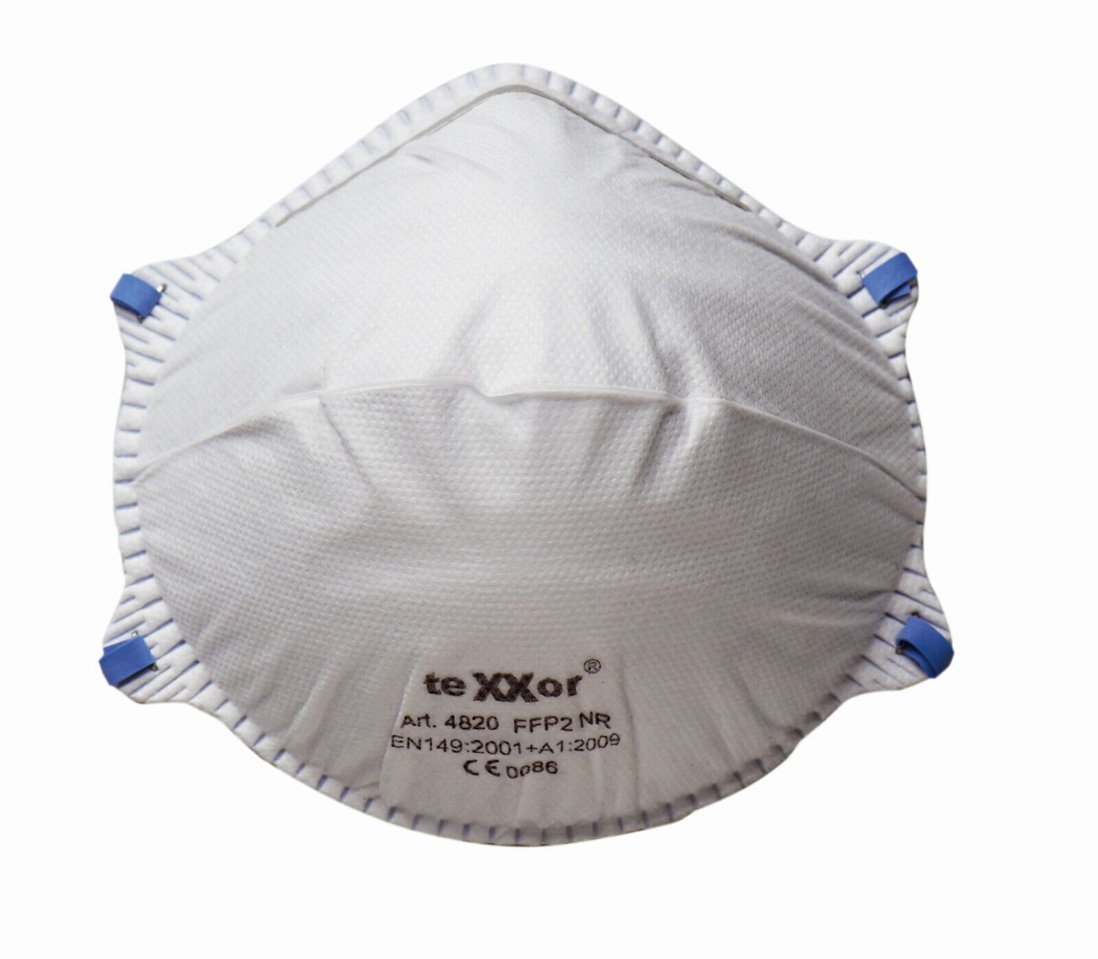 teXXor Filtrierende Halbmasken FFP2 Staubmaske FFP2 NR D mit Nasenbügel ohne Ventil 4820, Box, 1-St., 1 Box je 20 Маски oder 12 Boxen je 20 Маски, Partikelfiltrierende Maske/ Latexfrei