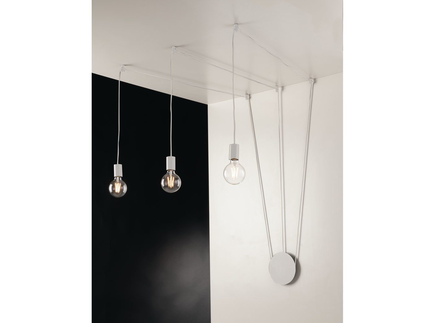 minimalistische 5m für über-n Esstisch Länge Industrial ohne hängend, Leuchtmittel, LUCE Pendelleuchte, Design Weiß