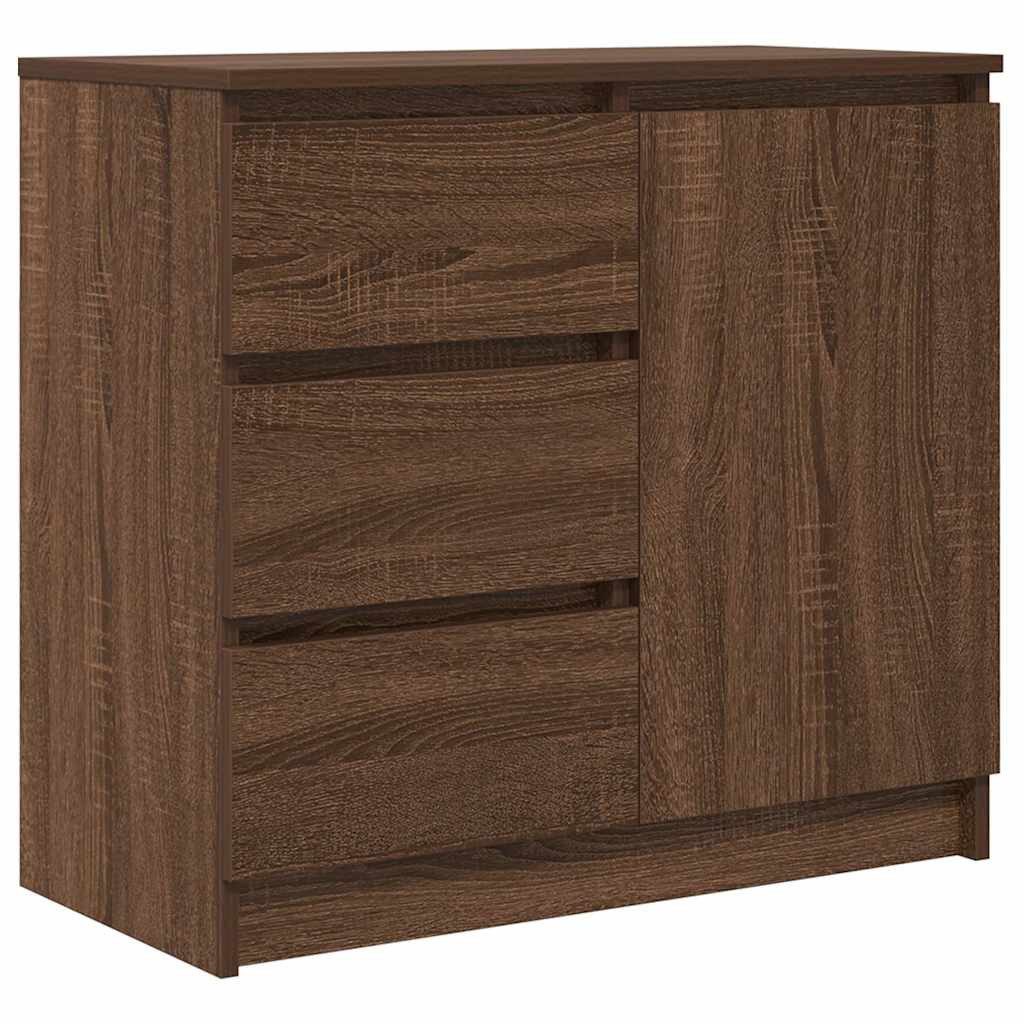 vidaXL Sideboard Sideboard mit Schublade Braun Eichen-Optik 71x35x65 cm (1 St)