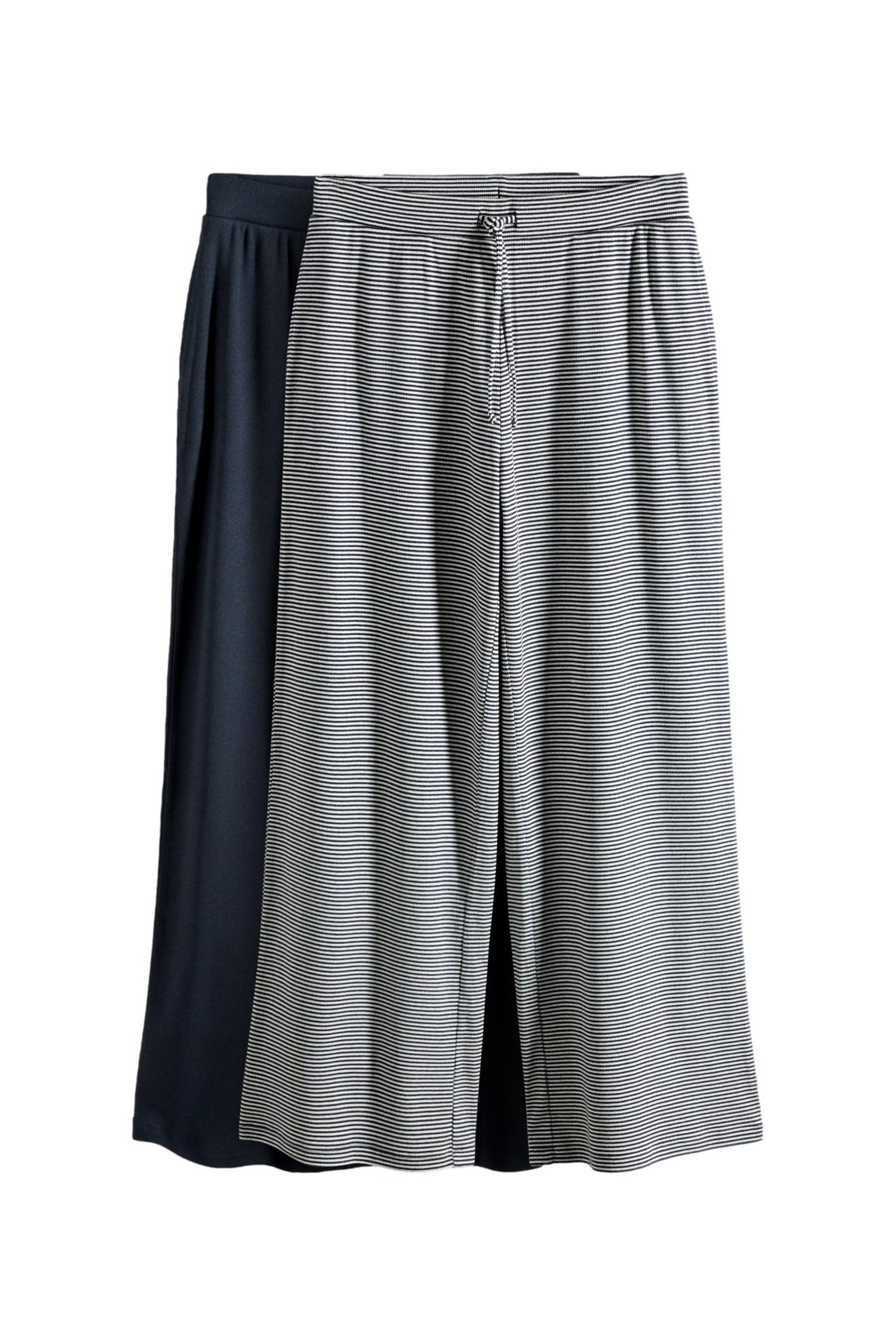 The Set Jogginghose 2er-Pack The Set gerippte Hosen mit weitem Bein (2-tlg)