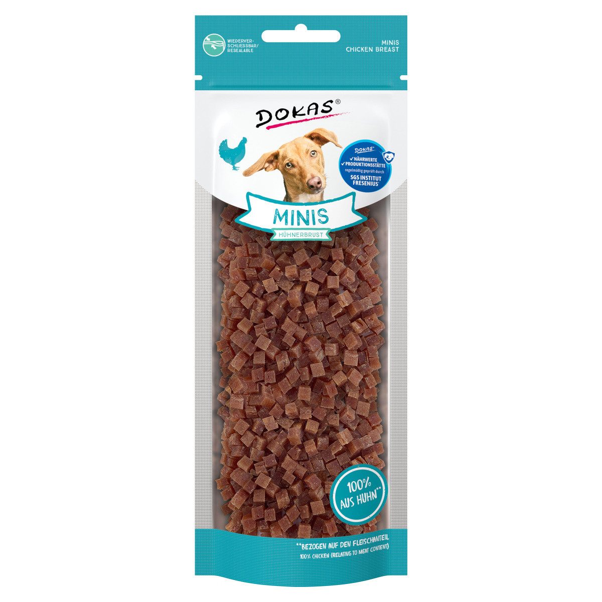 Dokas Hühnerbrust Minis 70 g, für: Hund