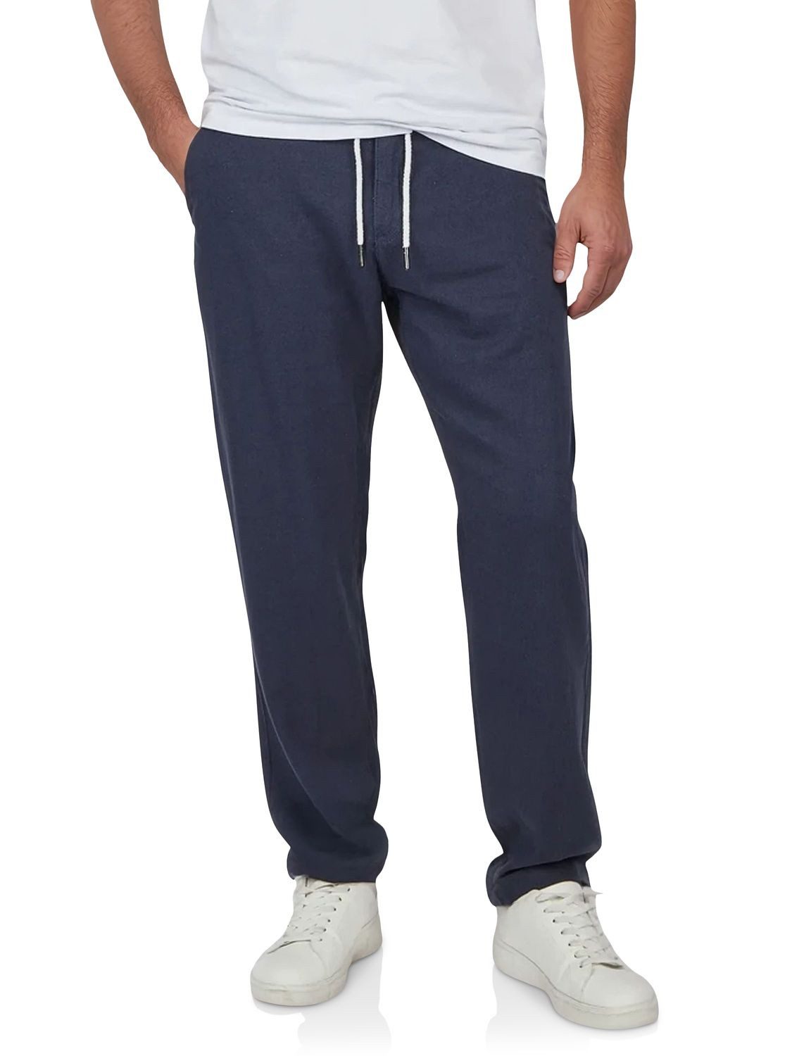 riverso Chinohose Herren Freizeithose RIVMarco Regular Fit Leinenhose mit Zugbandverschluss