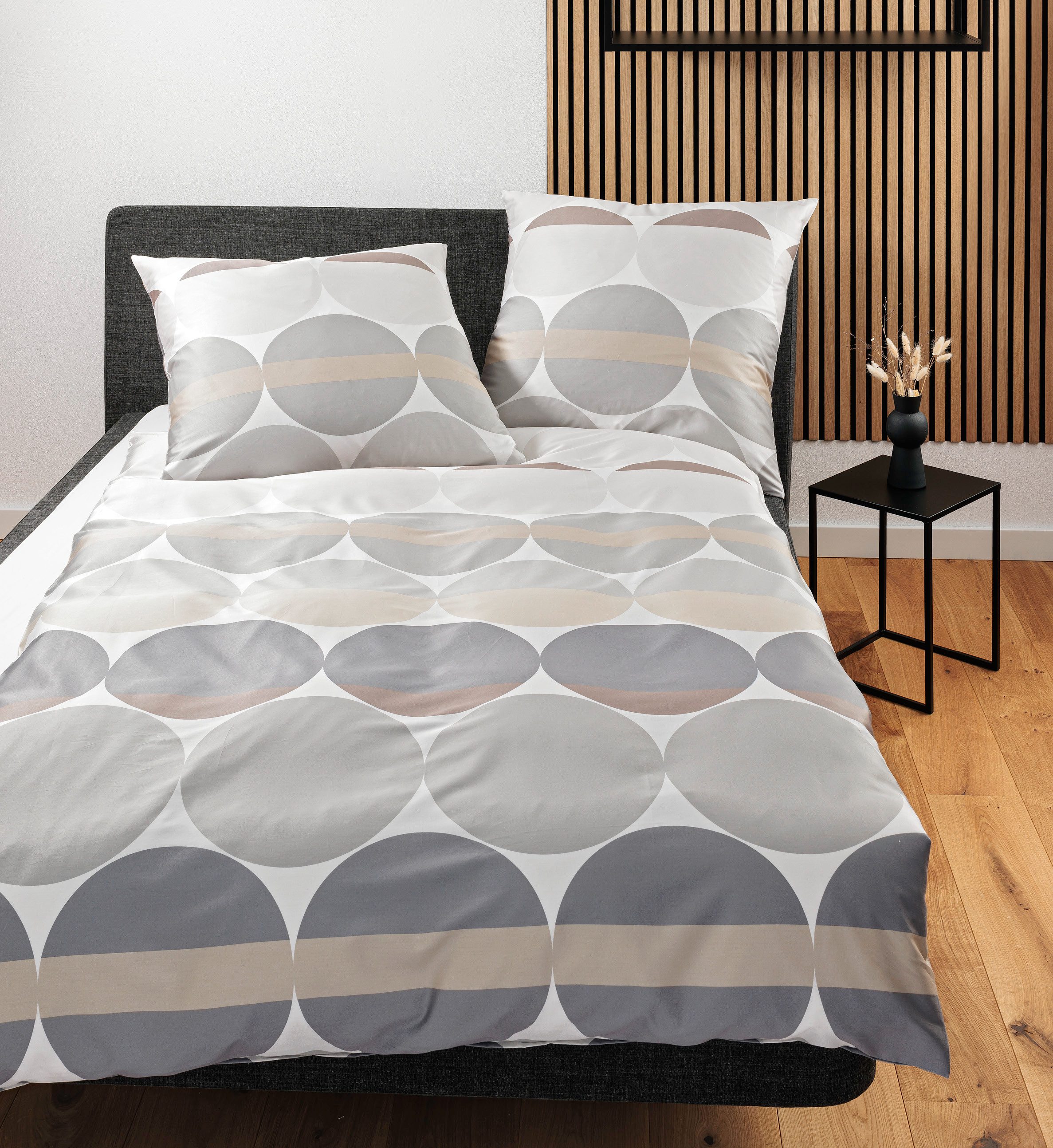 Janine Janine Mako-Satin Bettwäsche J. D. 87104 grau sand Größe:  240x220 c günstig online kaufen