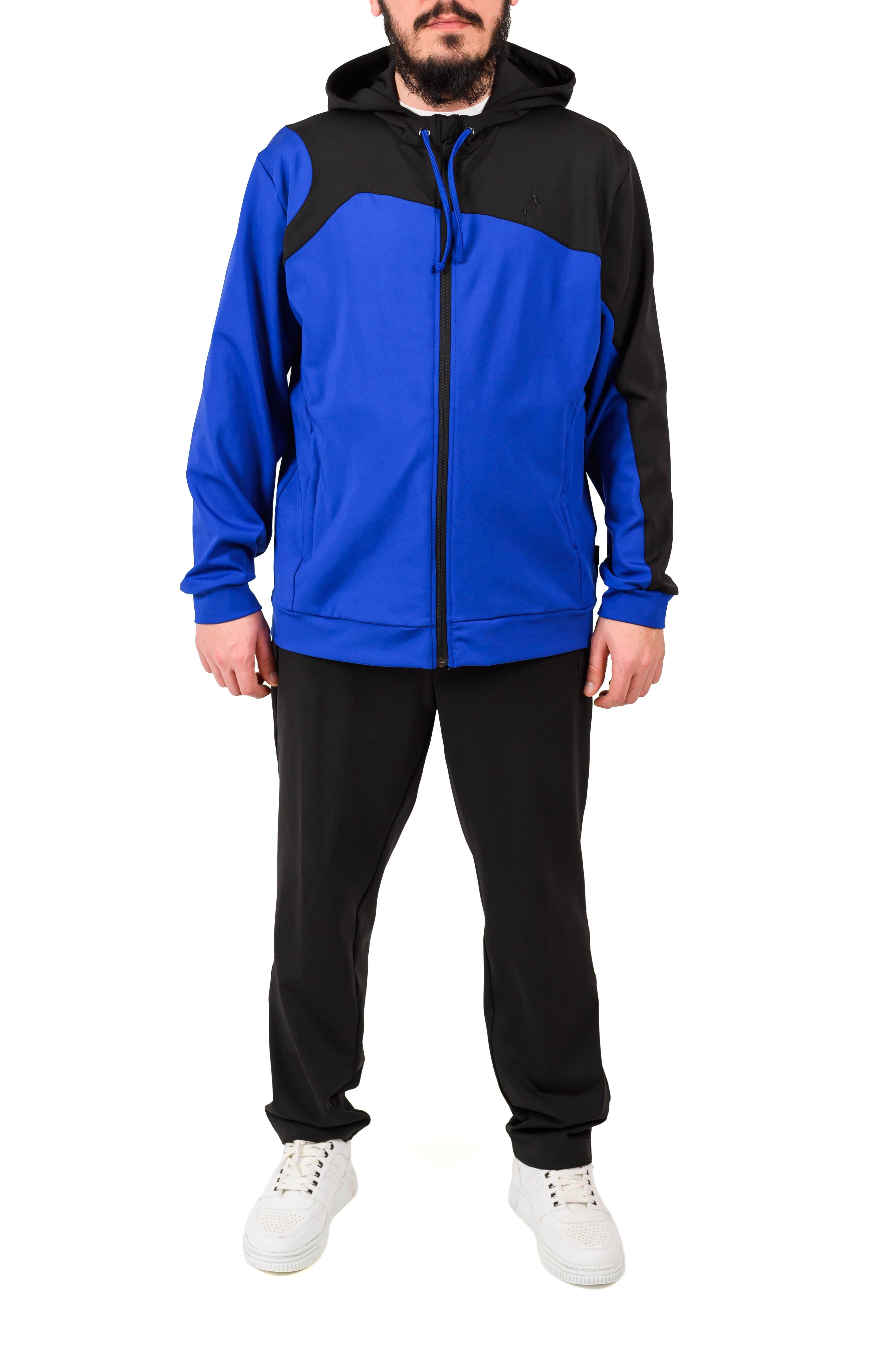 Authentic Klein Sportanzug Herren Sport und Freizeitanzug Royalblau und Schwarz