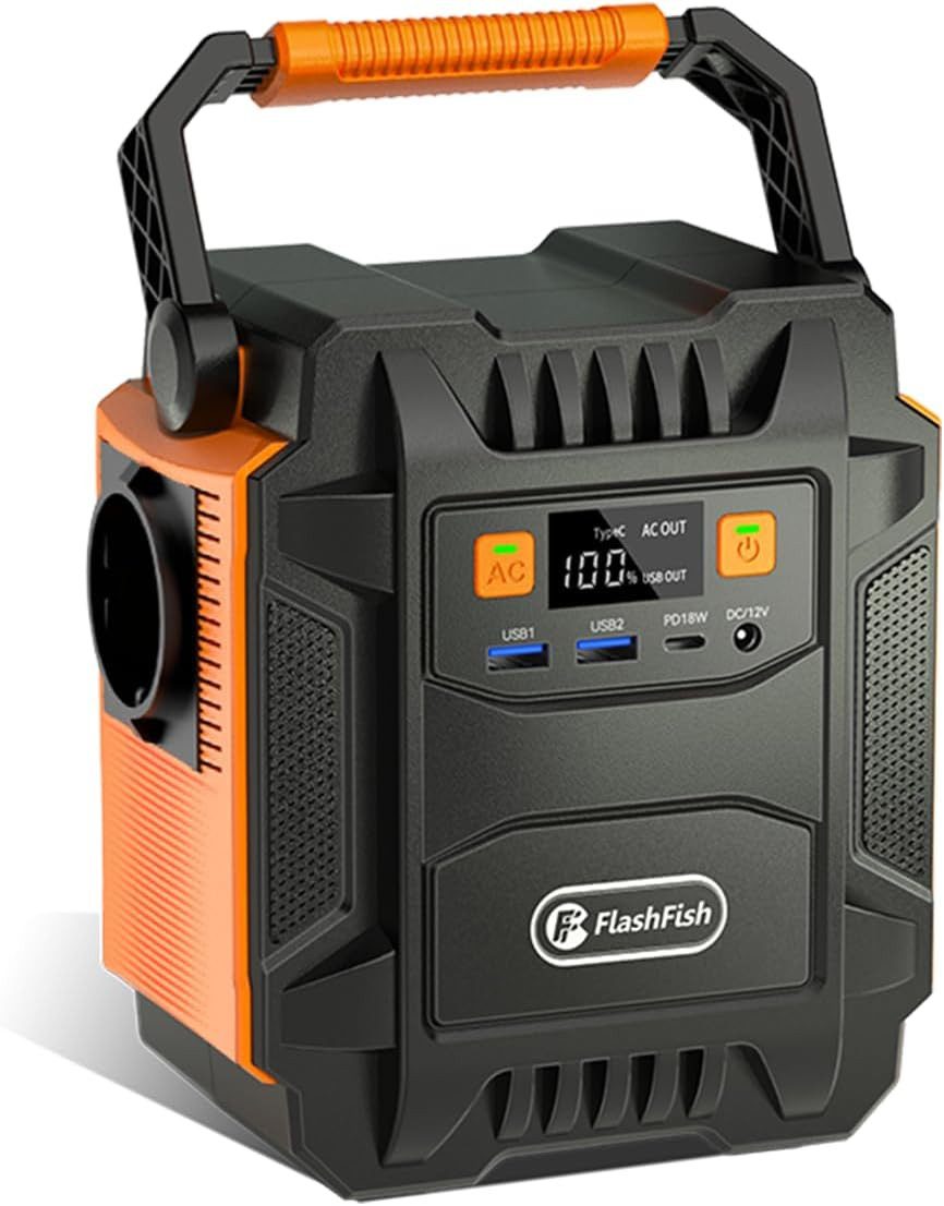 Flashfish Stromerzeuger Powerstation 200W, 172Wh Stromgenerator Solar, AC-Ausgang 230V, 0,4 in kW