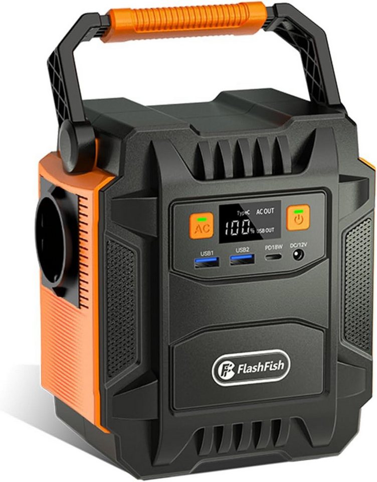 Flashfish Stromerzeuger Powerstation 200W, 172Wh Stromgenerator Solar, AC-Ausgang 230V, 0,4 in kW